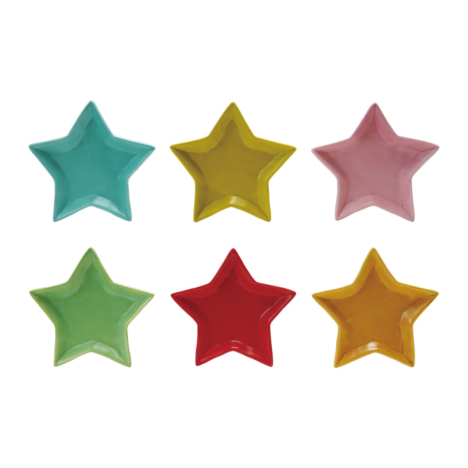 Creative Co-Op 6"L x 5"W Stoneware Star Shaped Dish, Matte Finish, 6 Colors-Assorted-COOP-Little Giant Kidz