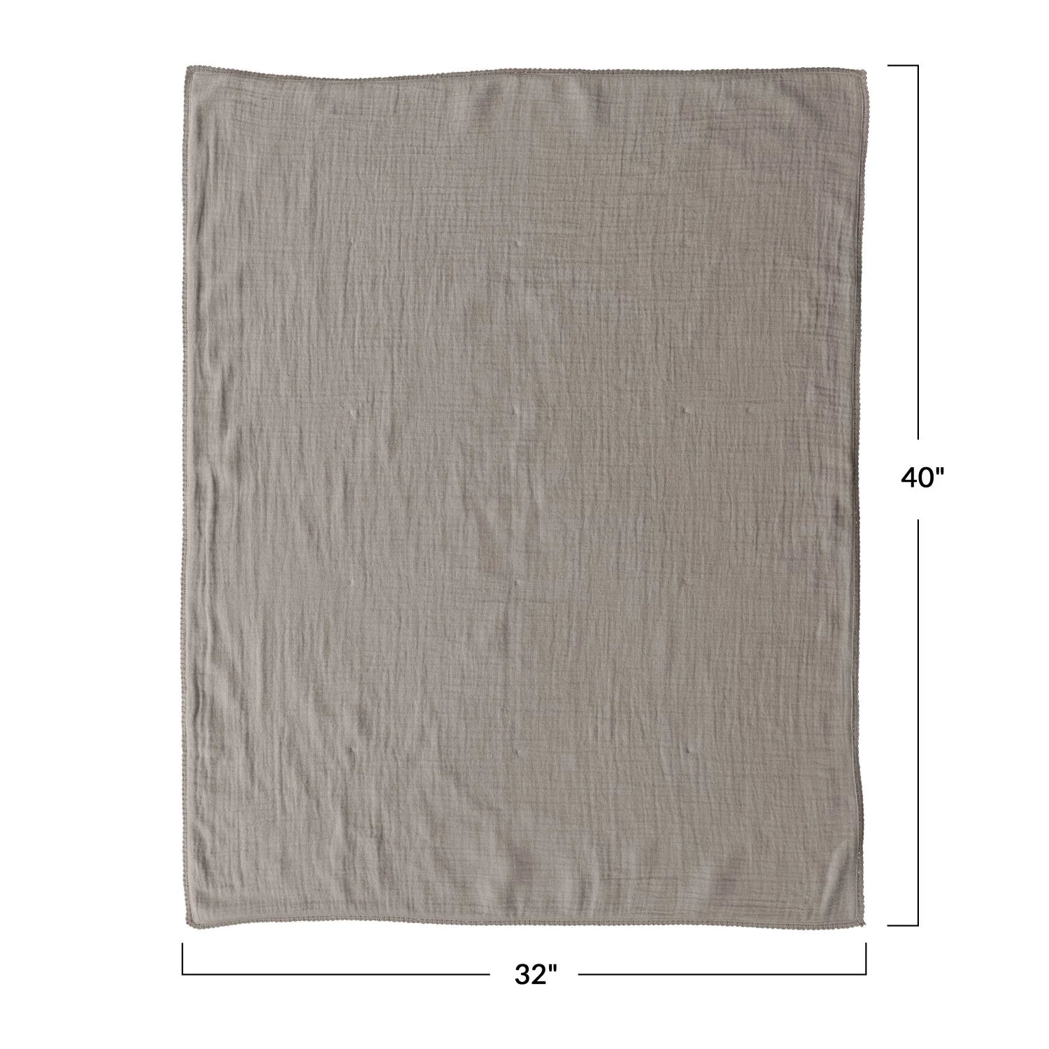 Creative Co-Op Cotton Double Cloth Baby Blanket w/ Trim in Bag - Taupe-COOP-Little Giant Kidz