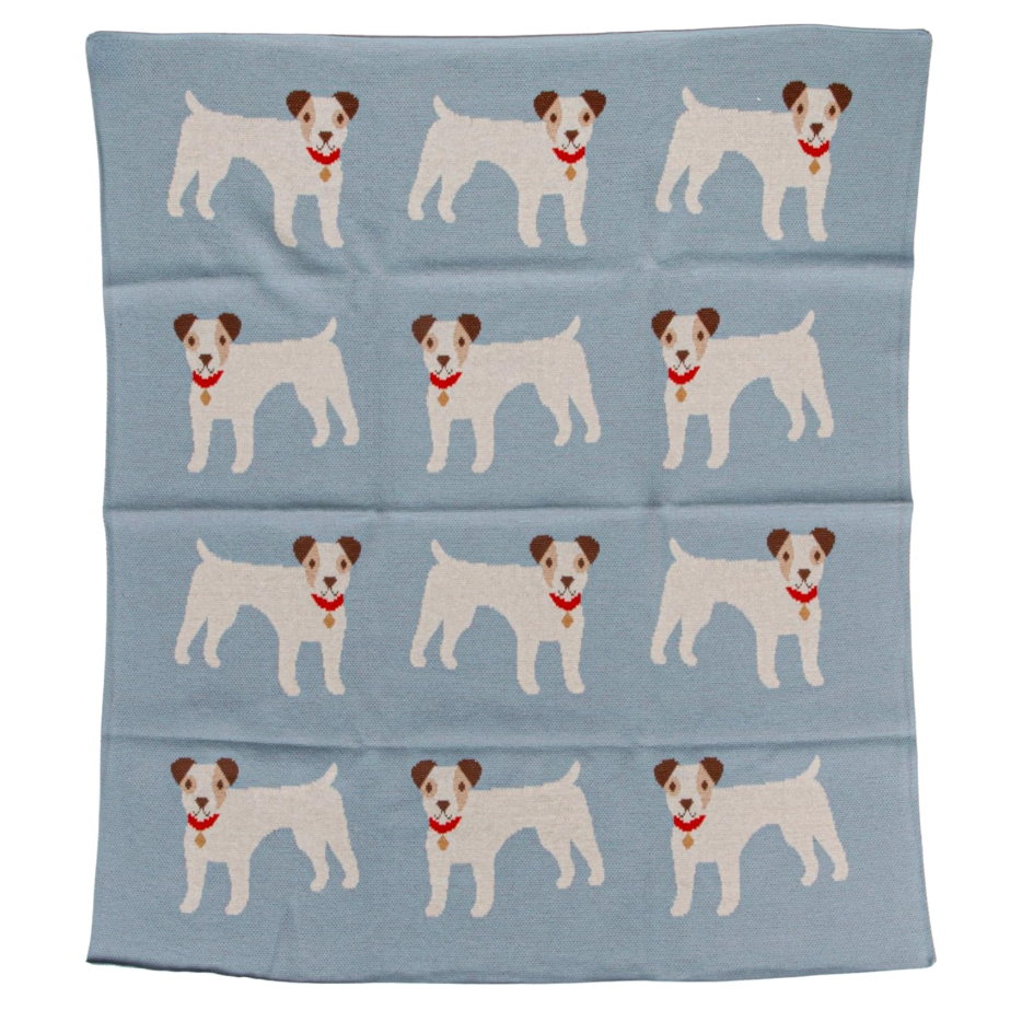 Creative Co-Op Cotton Knit Baby Blanket w/ Dogs-COOP-Little Giant Kidz