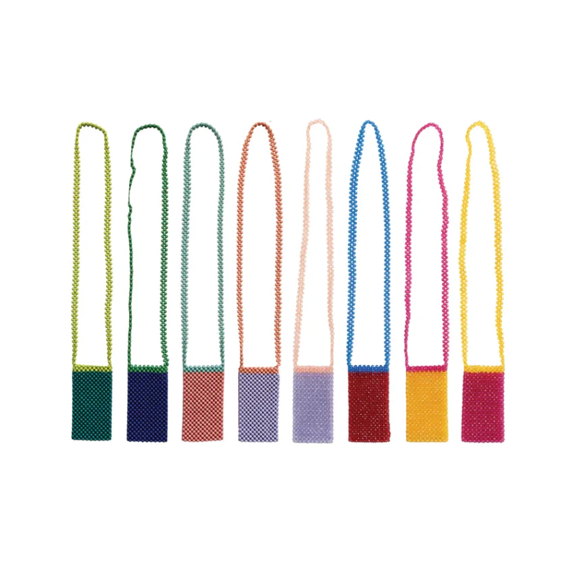 Creative Co-Op Handmade Acrylic Beaded Two-Tone Crossbody Phone Case, 8 Colors-COOP-Little Giant Kidz