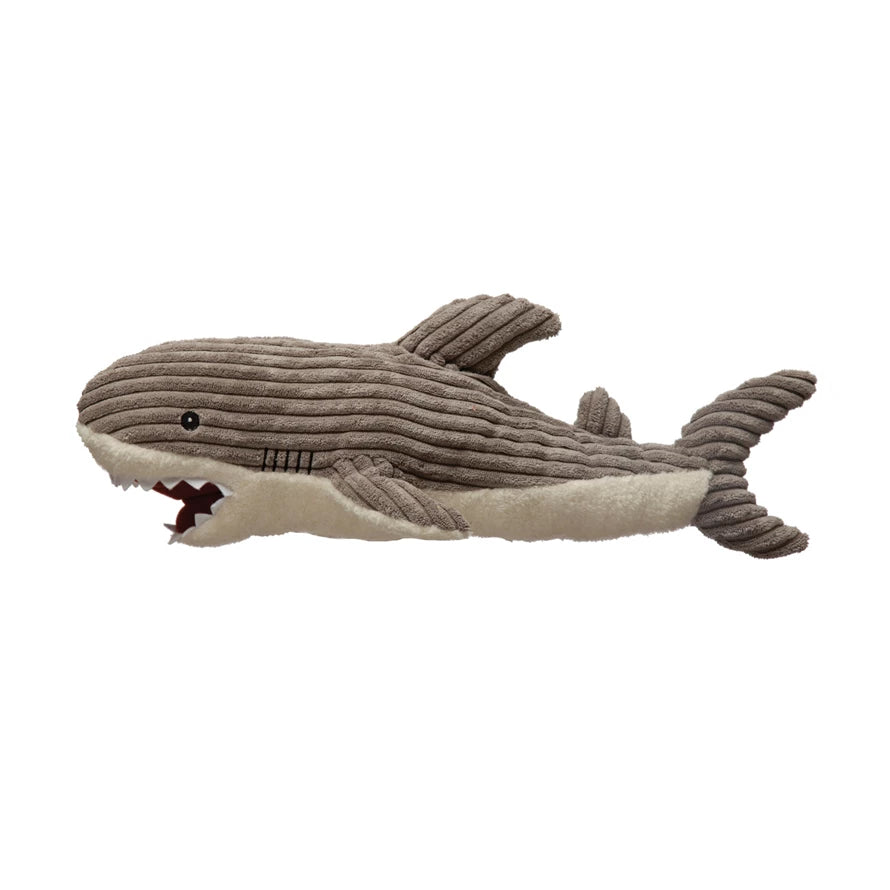 Creative Co-Op Plush Corduroy Shark - Grey-COOP-Little Giant Kidz