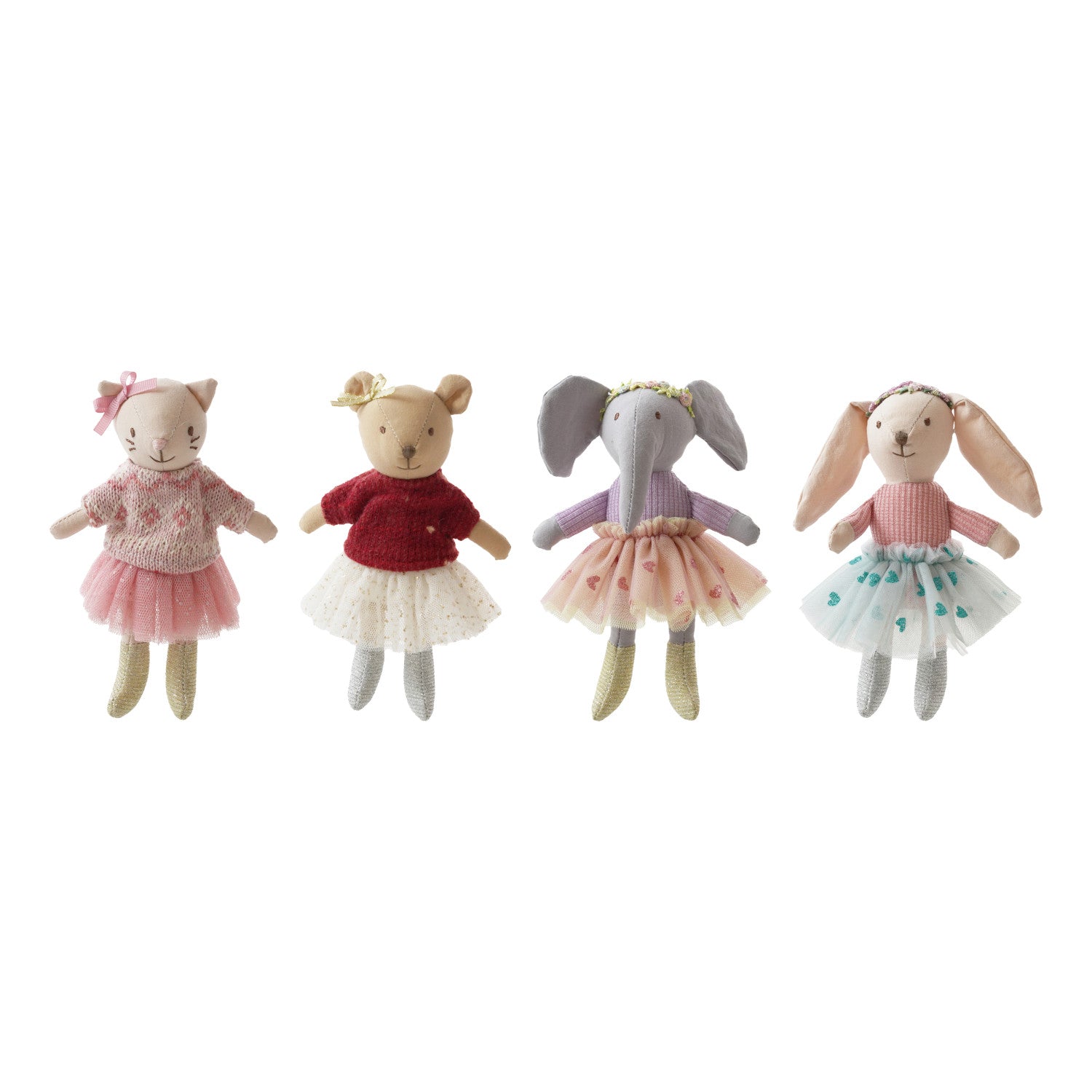 Creative Co-Op Plush Cotton Animal in Clothes/Dress, 4 Styles-COOP-Little Giant Kidz