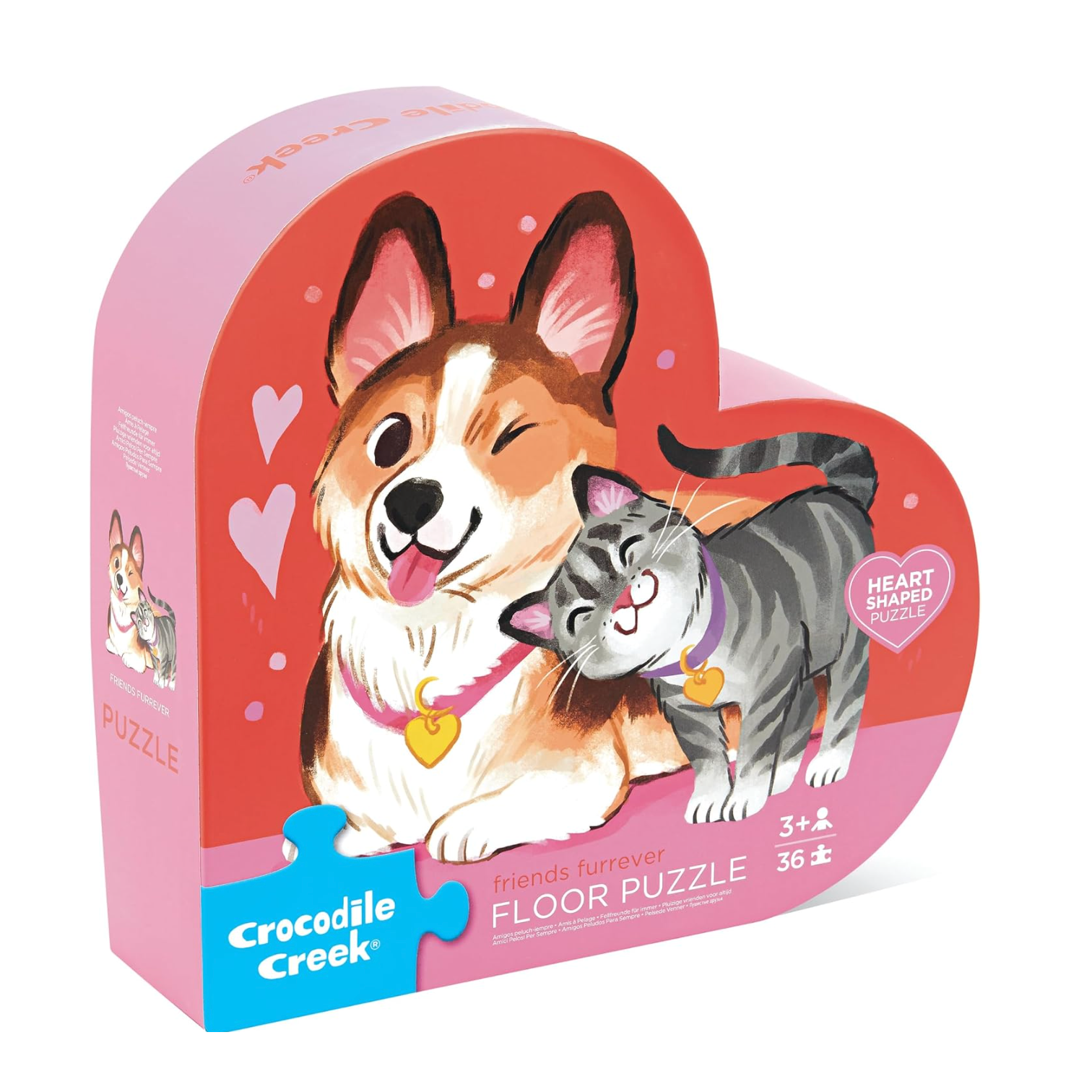 Crocodile Creek 36-pc Heart Shaped Puzzle/Friends Fur-Ever-Crocodile Creek-Little Giant Kidz