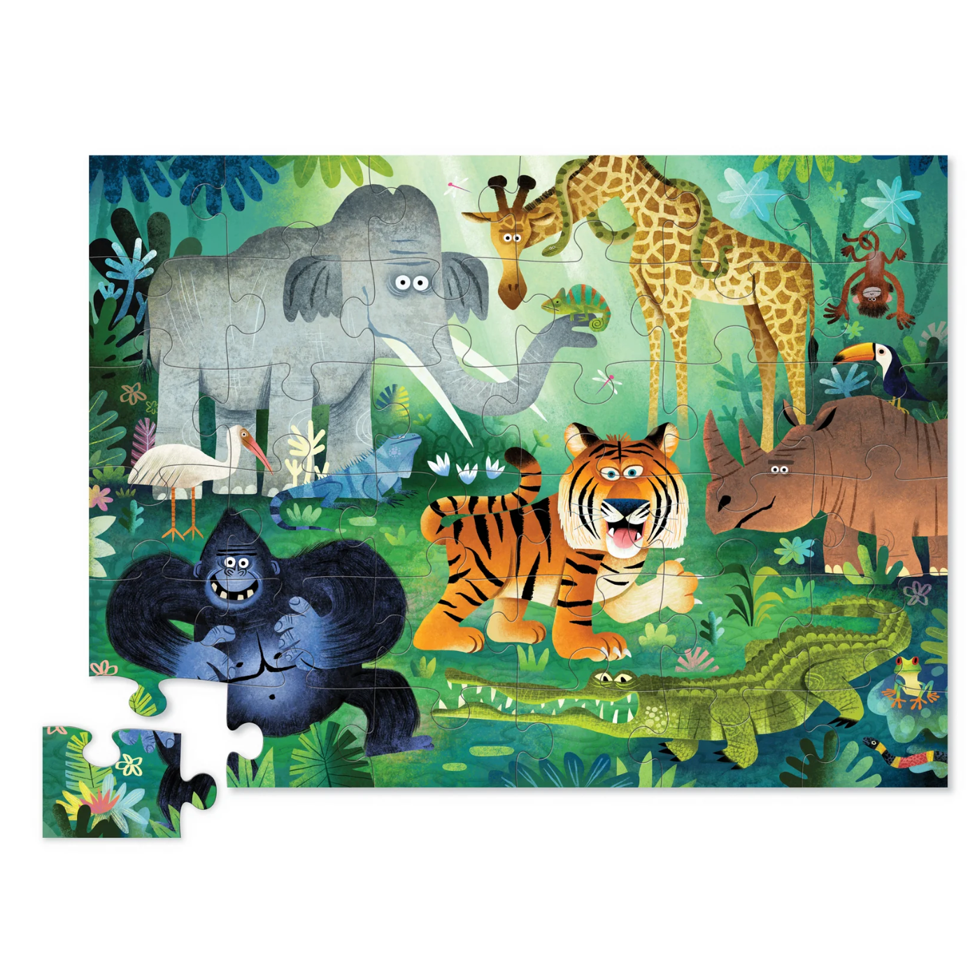 Crocodile Creek 36-pc Shaped Box Puzzle/Wild Kingdom-Crocodile Creek-Little Giant Kidz