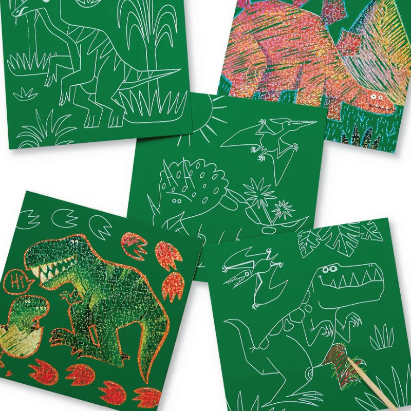 Crocodile Creek Sparkle Scratch Art - Dinosaur-Crocodile Creek-Little Giant Kidz