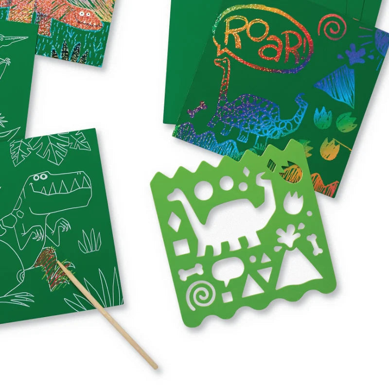 Crocodile Creek Sparkle Scratch Art - Dinosaur-Crocodile Creek-Little Giant Kidz