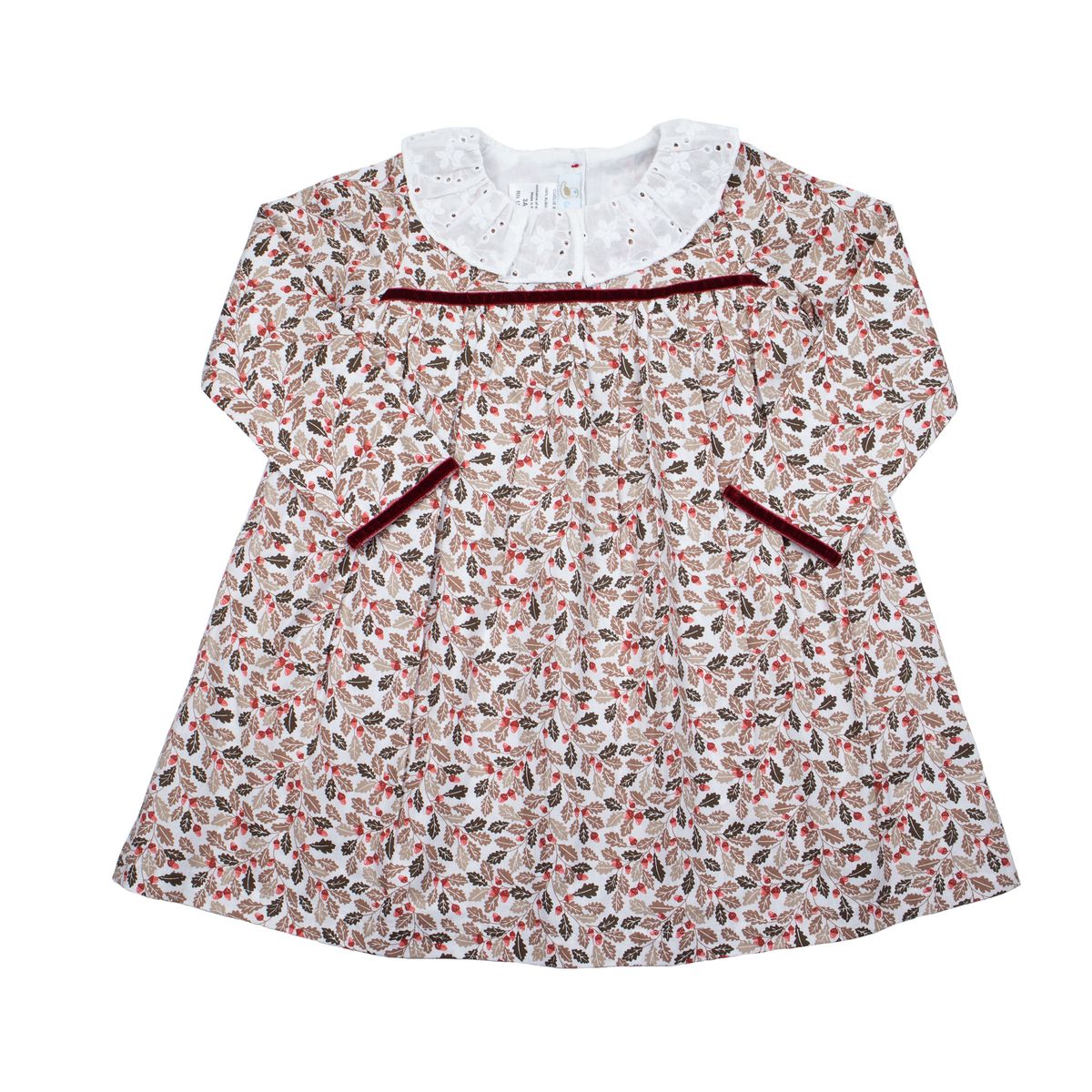 Cuclie Fall Acorns Dress- Forest Green 12M