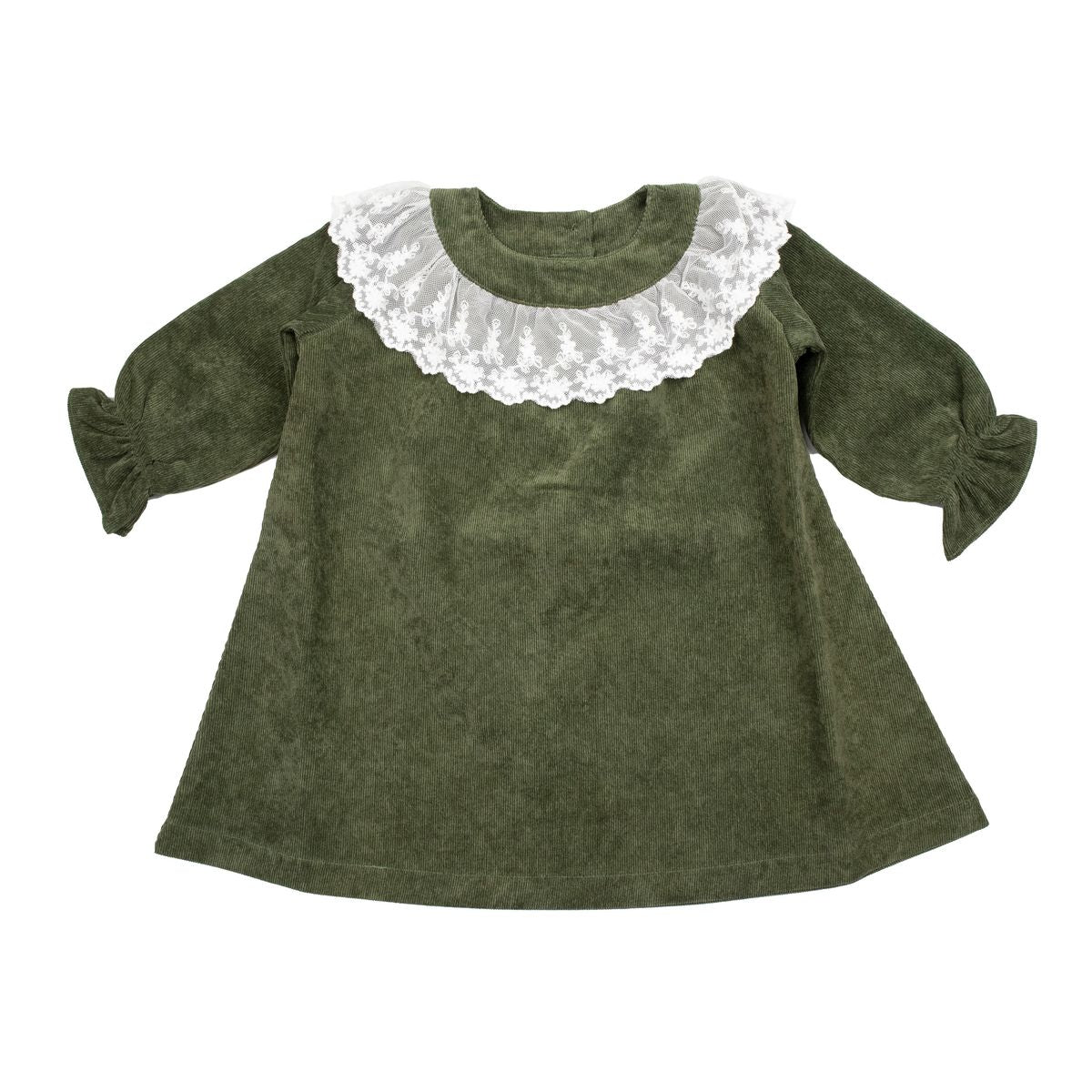 Cuclie Lace Collar Dress- Forest Green-Cuclie Baby-Little Giant Kidz