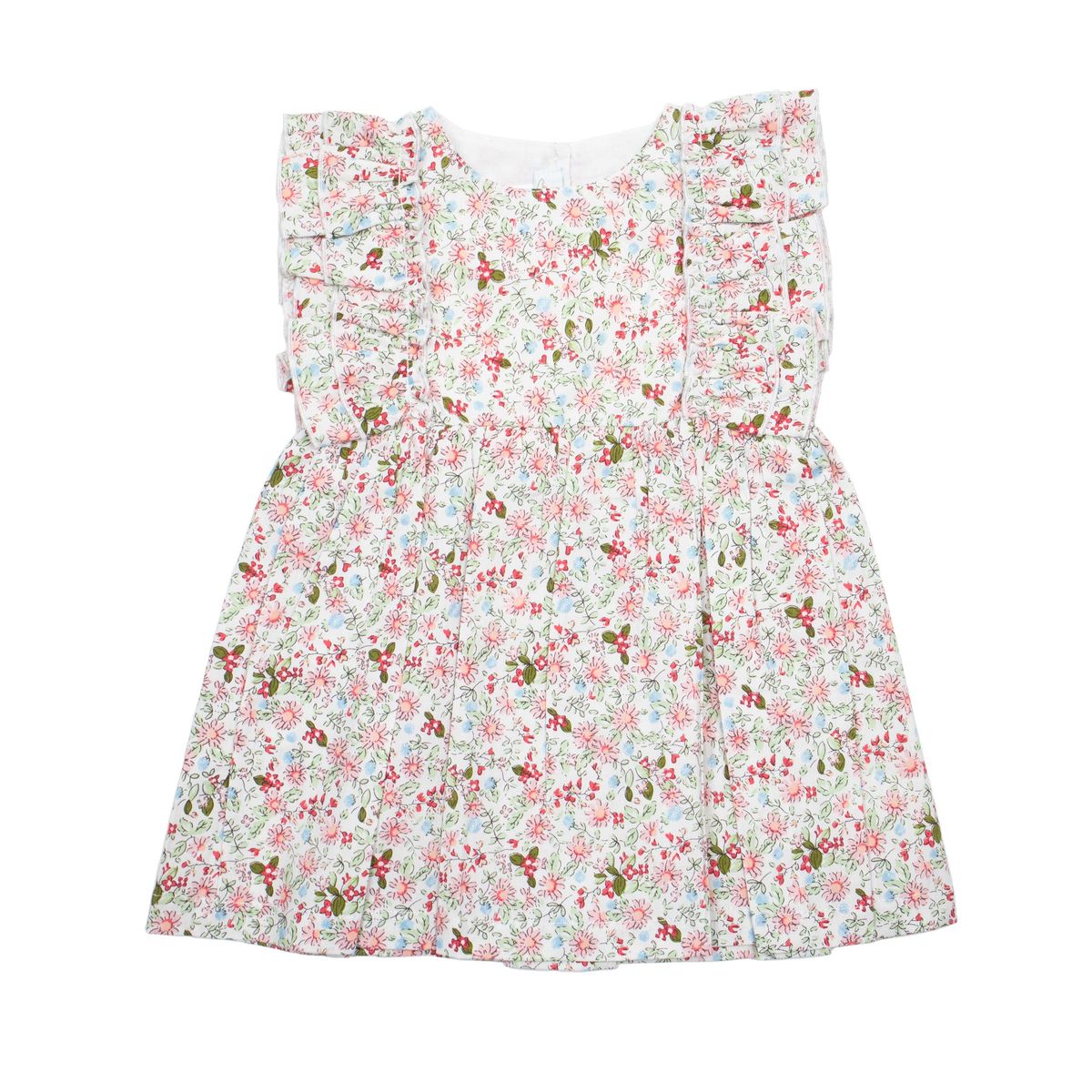 Cuclie Selena Ruffle Dress- Pink Floral-Cuclie Baby-Little Giant Kidz