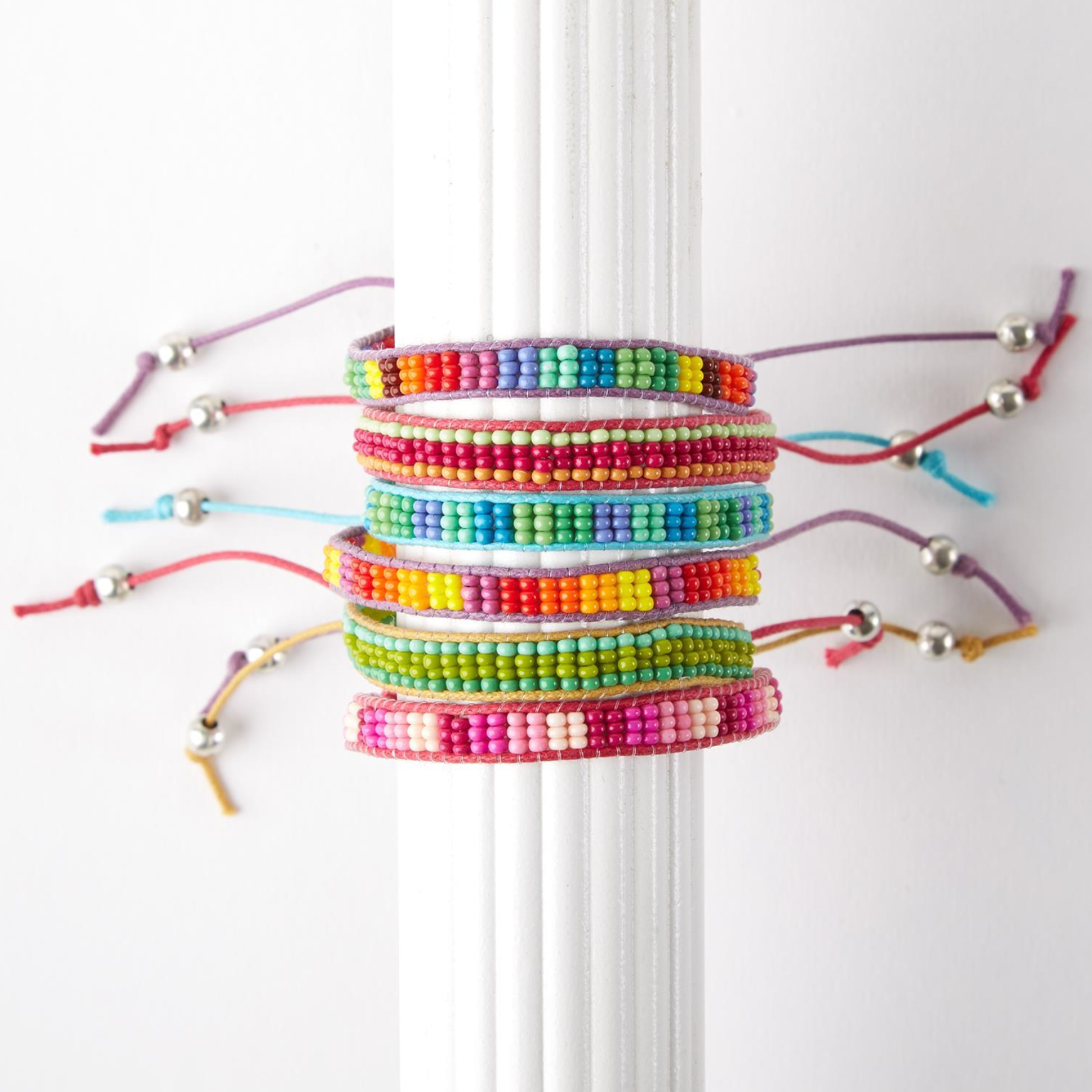 Cupcakes & Cartwheels Color Bar Beaded Adjustable Bracelet-CUPCAKES & CARTWHEELS-Little Giant Kidz