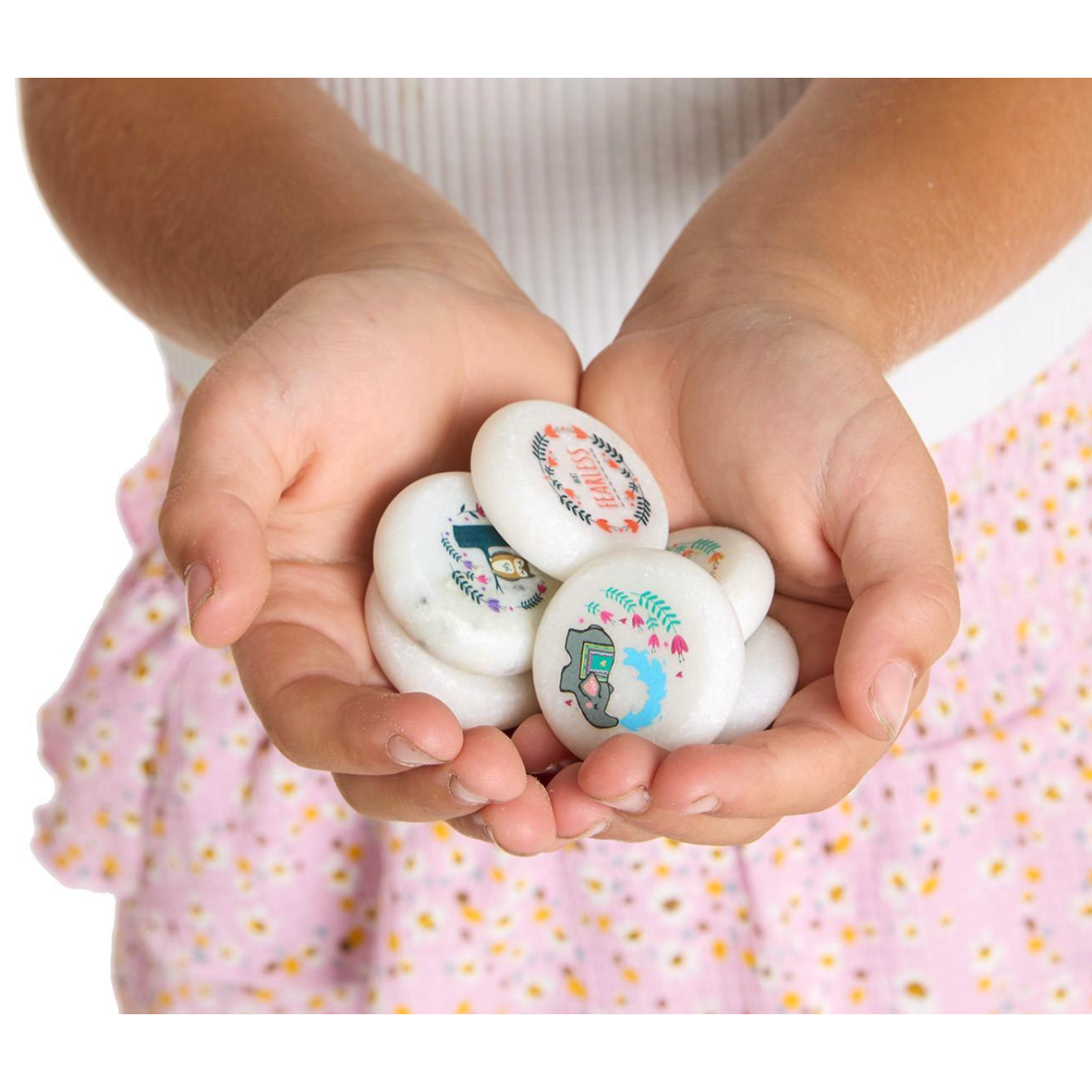 Cupcakes & Cartwheels Keepsake Pebble Token in Pouch-CUPCAKES & CARTWHEELS-Little Giant Kidz