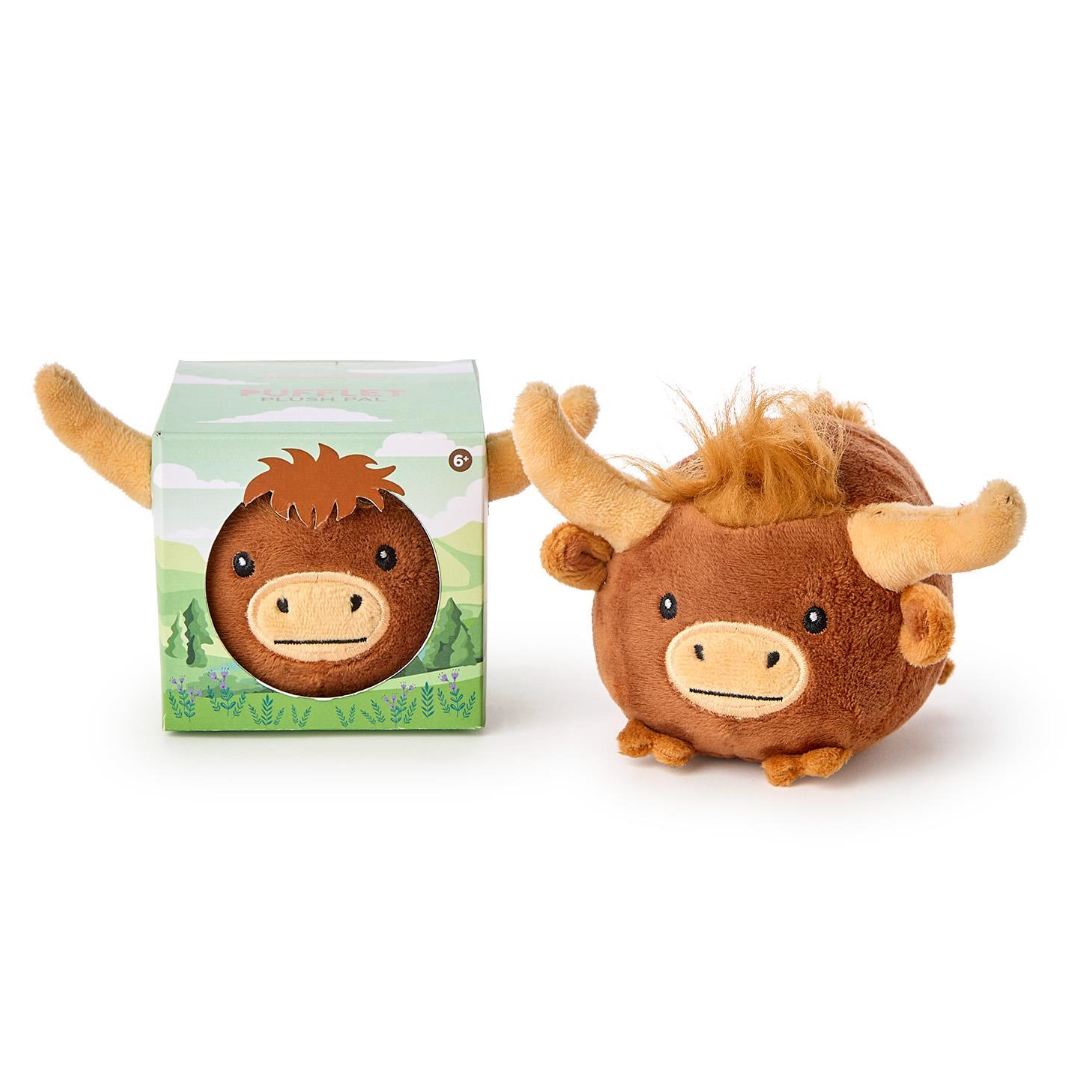 Cupcakes & Cartwheels Pufflet Plush Pal Thomas The Highland Cow-CUPCAKES & CARTWHEELS-Little Giant Kidz