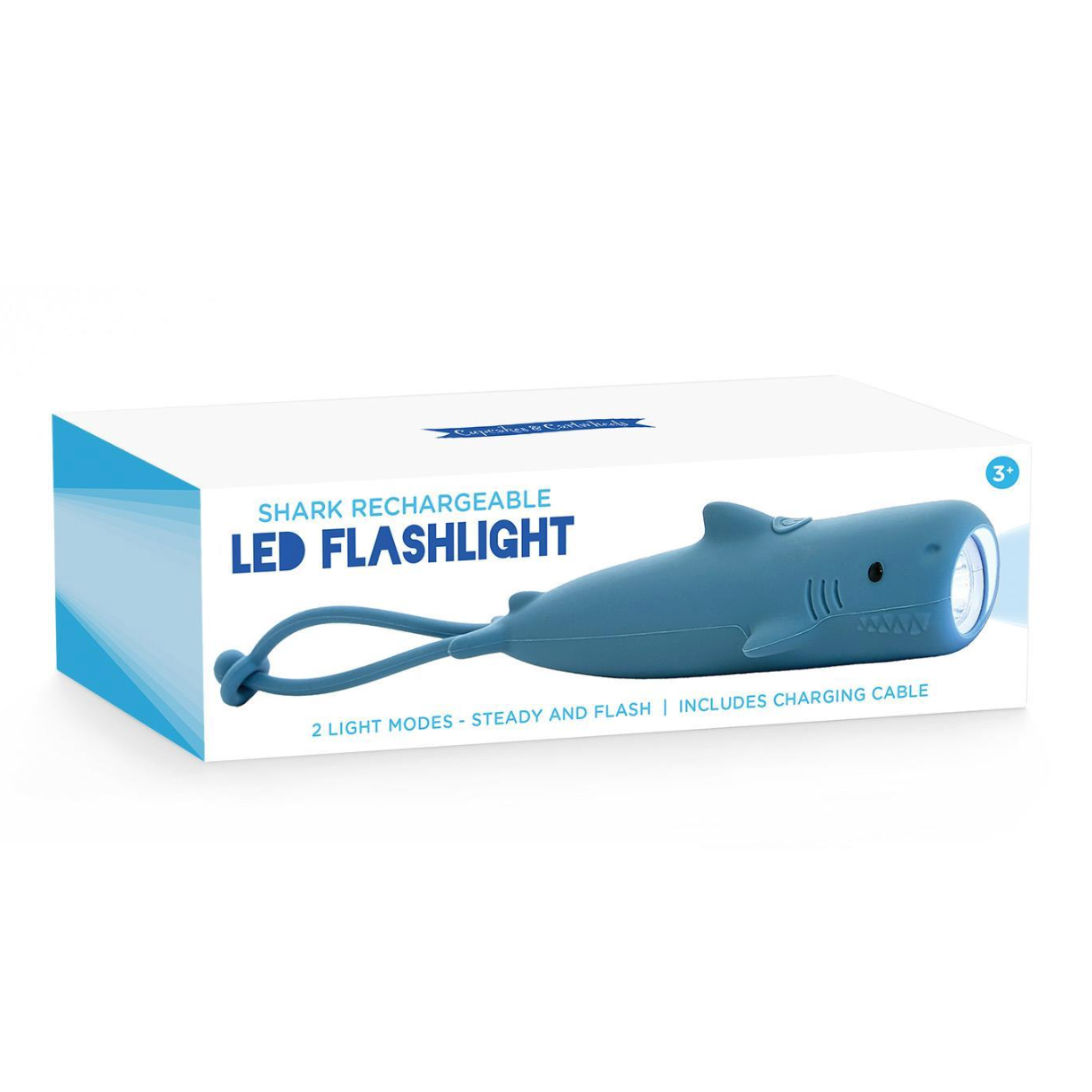 Cupcakes & Cartwheels Shark Rechargeable LED Flashlight-House Of Marbles-Little Giant Kidz
