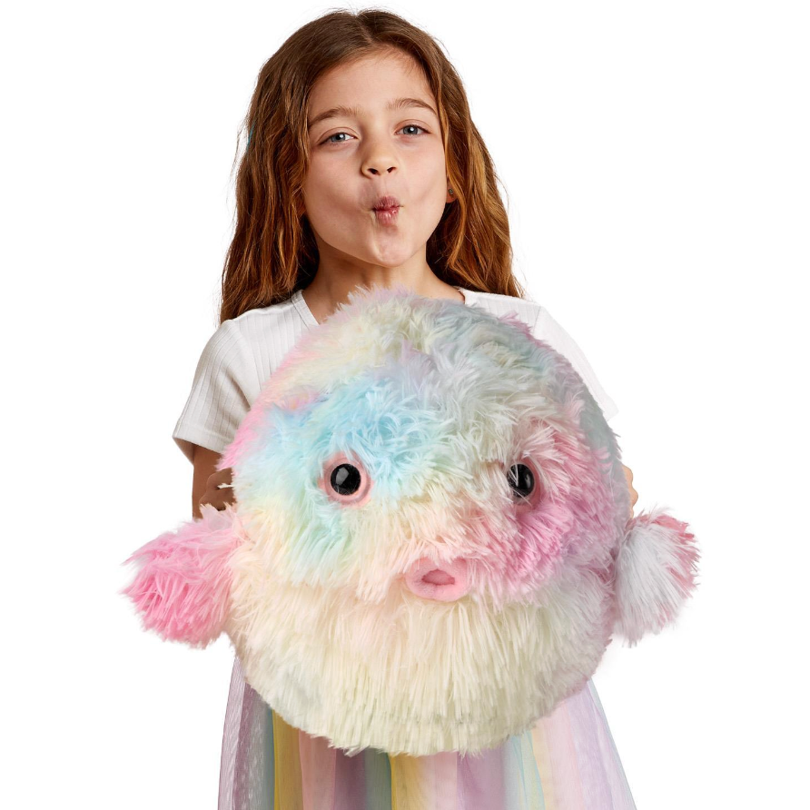 Cupcakes & Cartwheels Snuggle Puff Super Soft Rainbow Puffer Fish-CUPCAKES & CARTWHEELS-Little Giant Kidz