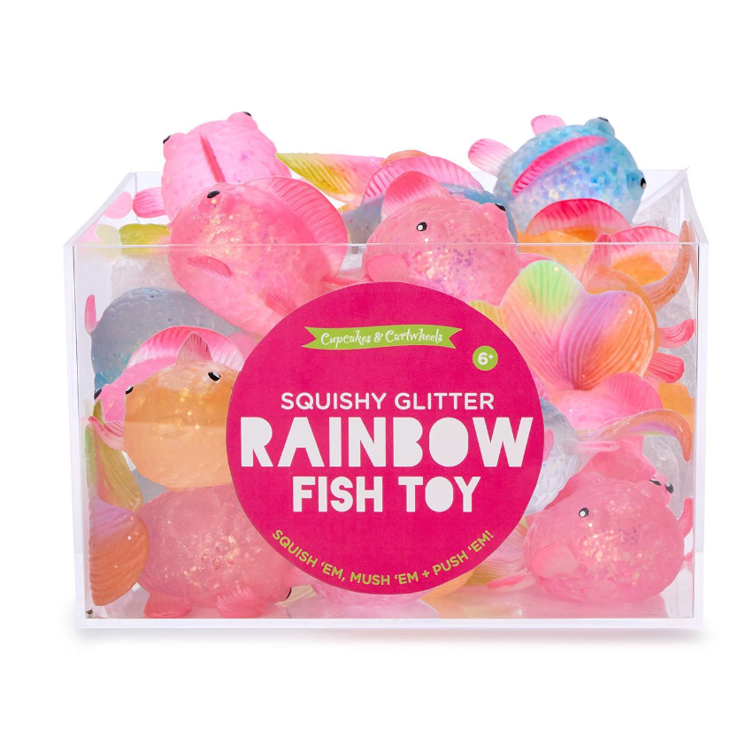 Cupcakes & Cartwheels Squishy Glitter Guppy Fish-CUPCAKES & CARTWHEELS-Little Giant Kidz