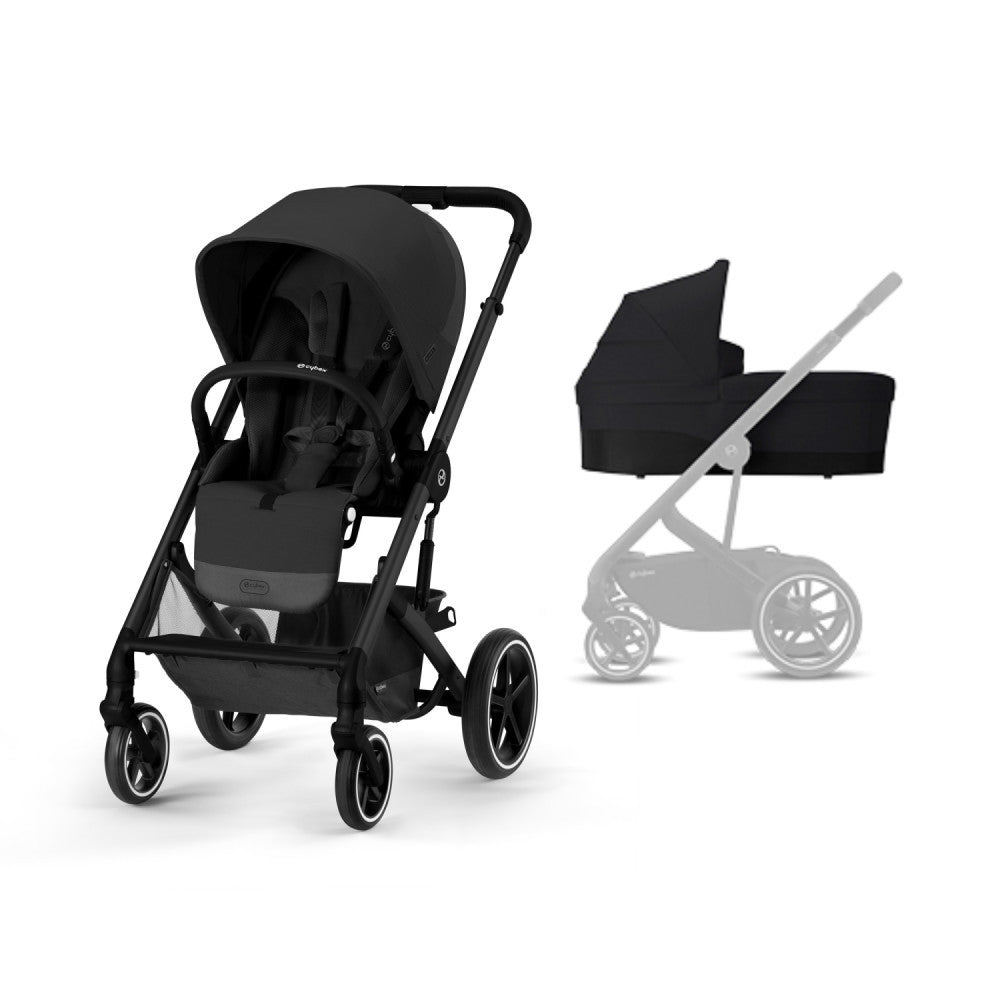 Cybex Gold Balios S Lux + COT S Lux Bundle - All Black-Cybex-Little Giant Kidz