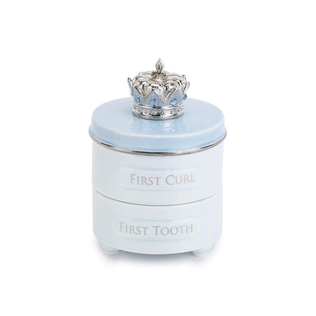 DEMDACO Blue Prince Crown First Tooth & Curl Keepsake Box-DEMDACO-Little Giant Kidz