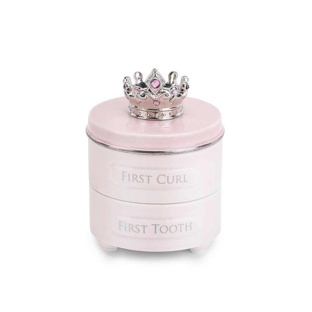 DEMDACO Pink Princess Crown First Tooth & Curl Keepsake Bo-DEMDACO-Little Giant Kidz