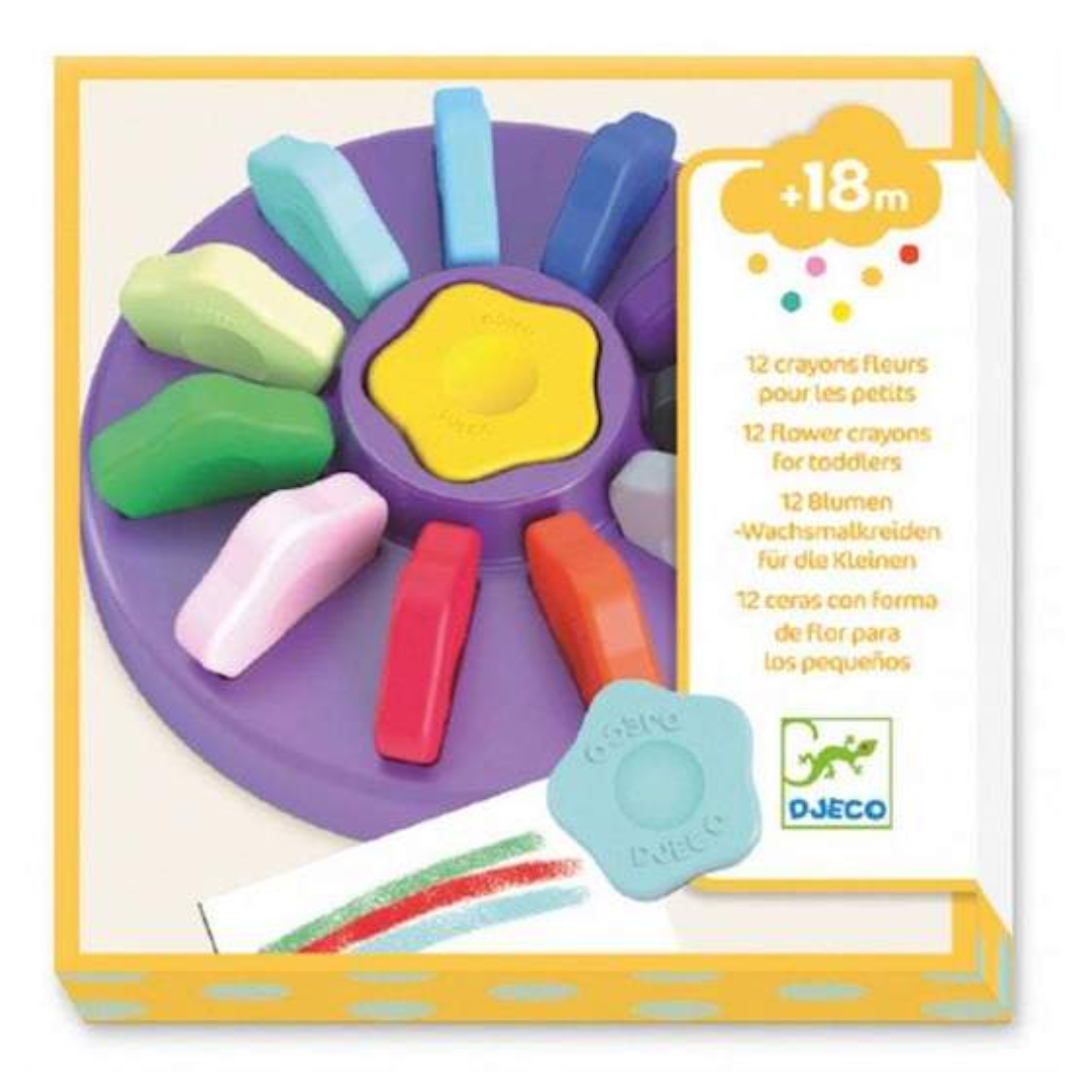 DJECO 12 Flower Crayons -DJECO-Little Giant Kidz