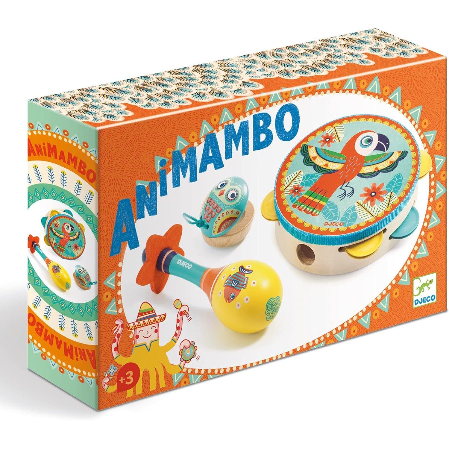 DJECO Animambo Tambourine, Maraca, Castanet Music Instrument Set-DJECO-Little Giant Kidz