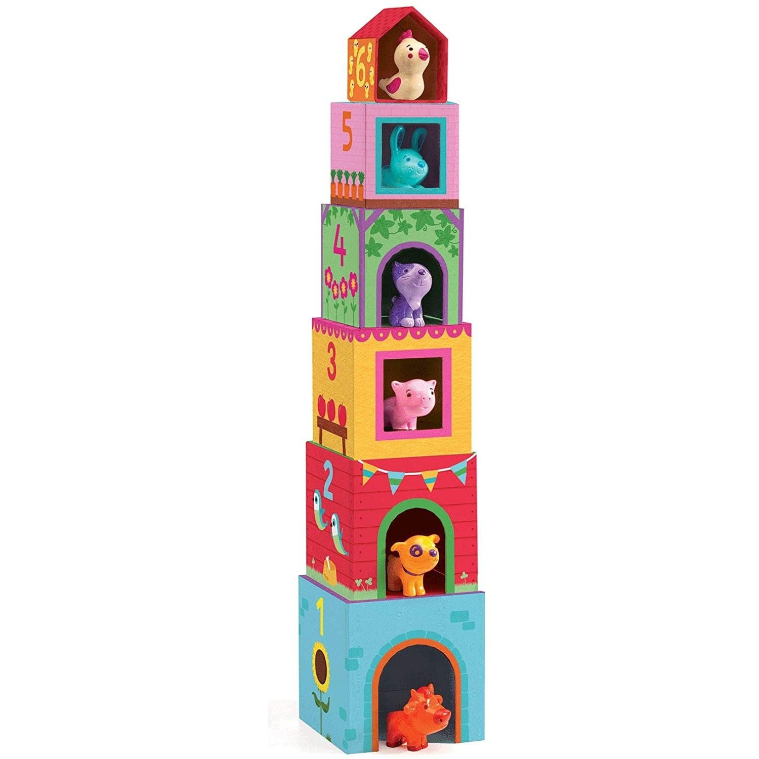 DJECO Blocks & Towers Stacking Cubes - Topanifarm-DJECO-Little Giant Kidz