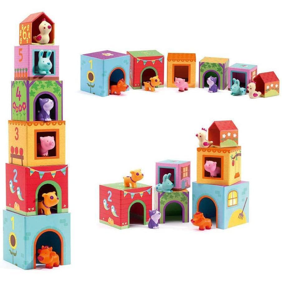DJECO Blocks & Towers Stacking Cubes - Topanifarm-DJECO-Little Giant Kidz