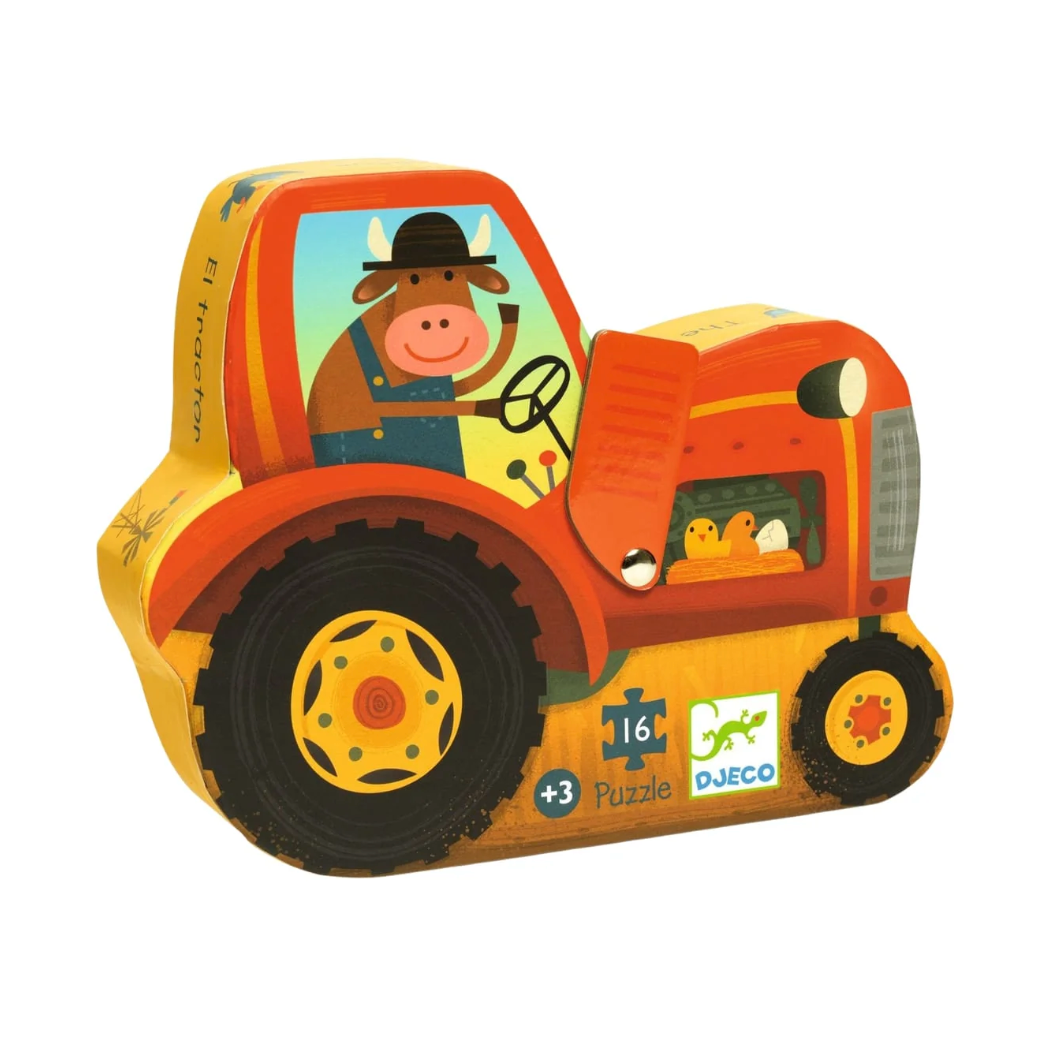 DJECO Mini Silhouette Tractor Puzzle-DJECO-Little Giant Kidz