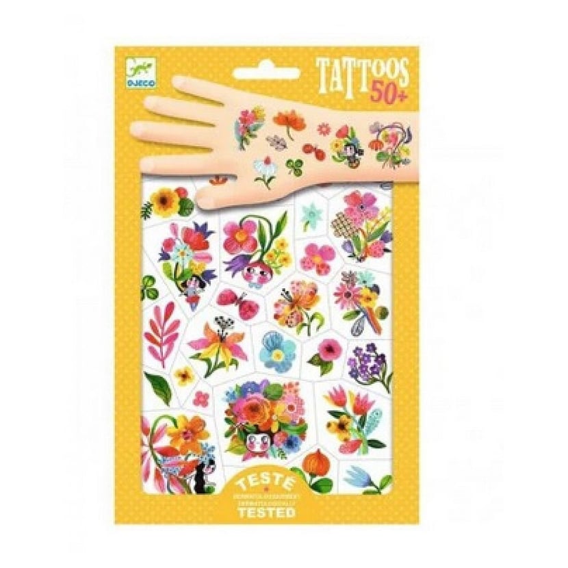 DJECO Temporary Tattoos Aqua Floral-DJECO-Little Giant Kidz