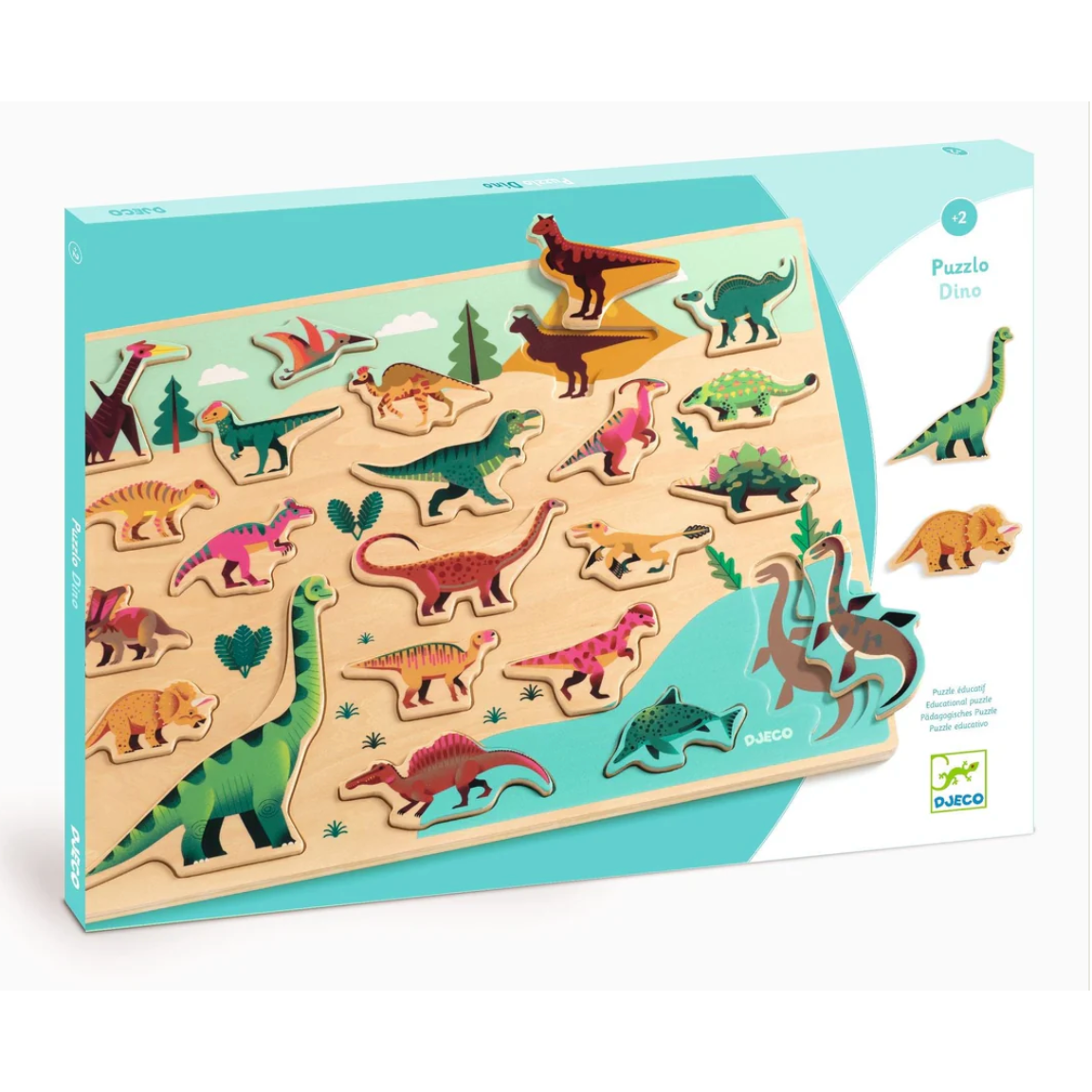 DJECO Wooden Puzzles Puzzlo Dino -DJECO-Little Giant Kidz