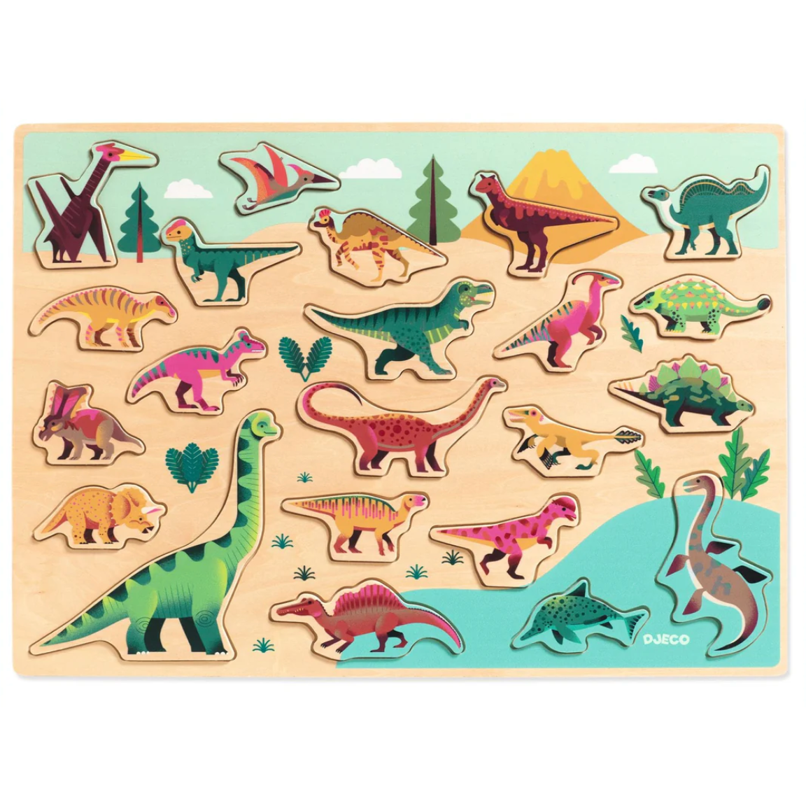 DJECO Wooden Puzzles Puzzlo Dino -DJECO-Little Giant Kidz