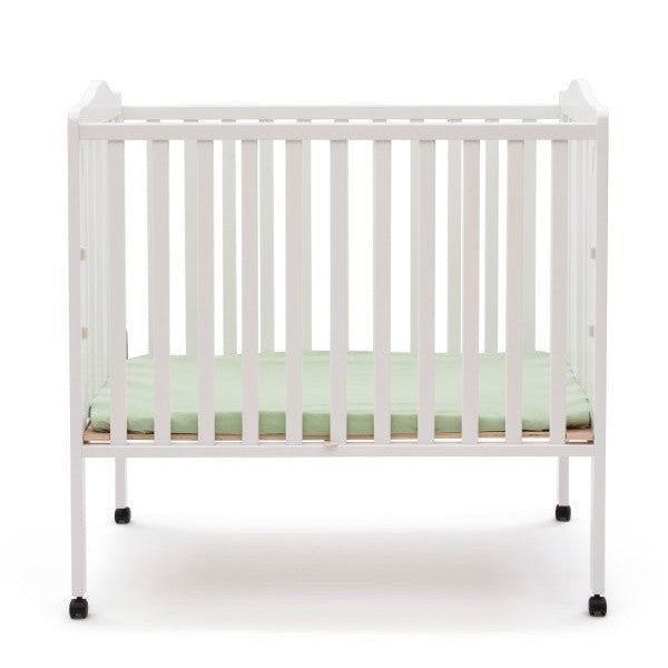 Delta Children Folding Portable Mini Baby Crib With 1.5-Inch Mattress - White-DELTA-Little Giant Kidz