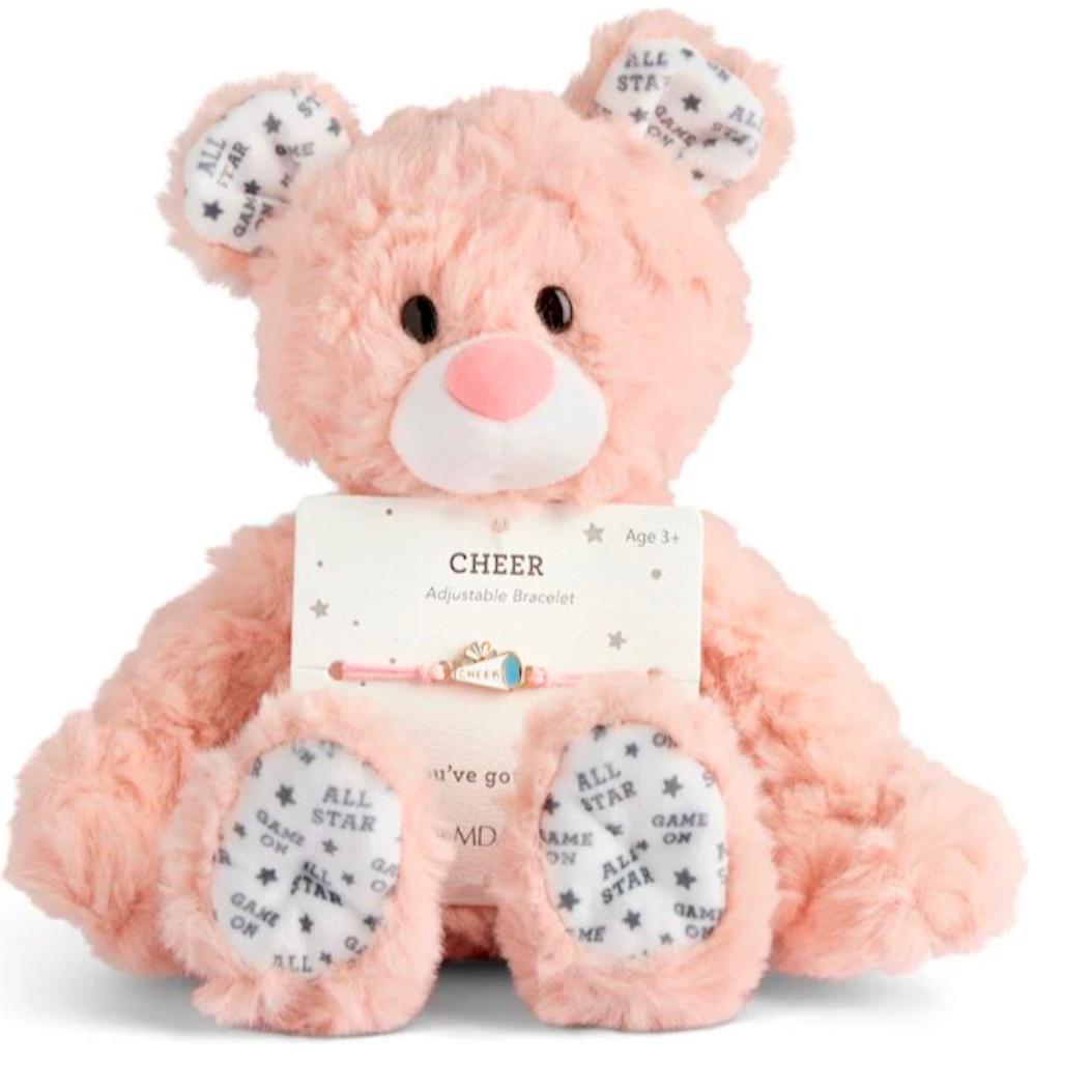 Demdaco Beary Charmings Pink Cheerleader Bear Stuffed Anim-DEMDACO-Little Giant Kidz