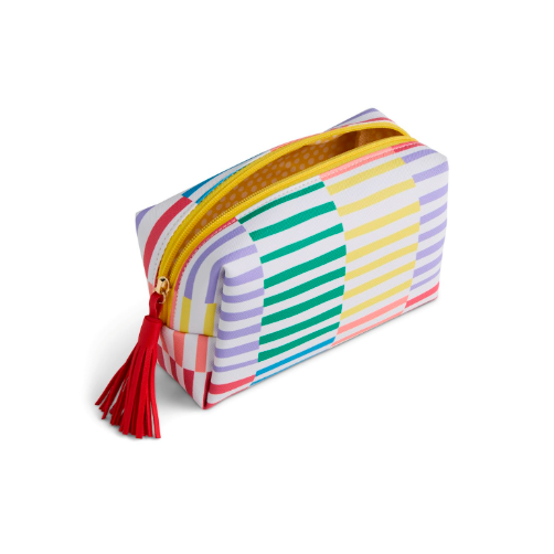Demdaco Boldly Striped Multi Color Quilted Zip Pouch 7" x-DEMDACO-Little Giant Kidz