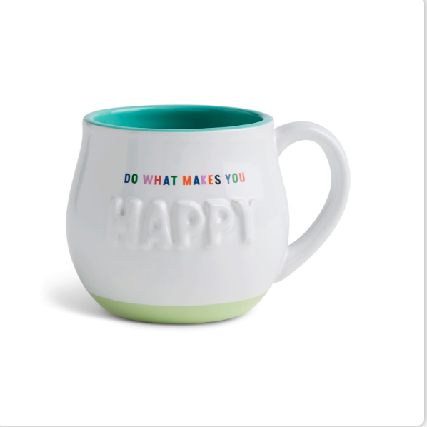 Demdaco Happy Sculpted Green Mug 14oz. by Emeline-DEMDACO-Little Giant Kidz