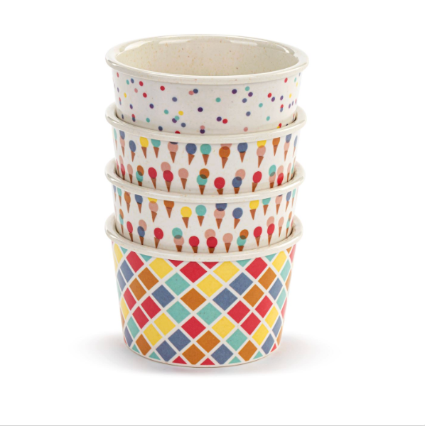 Demdaco Ice Cream Melamine Bowls Set of 4-DEMDACO-Little Giant Kidz