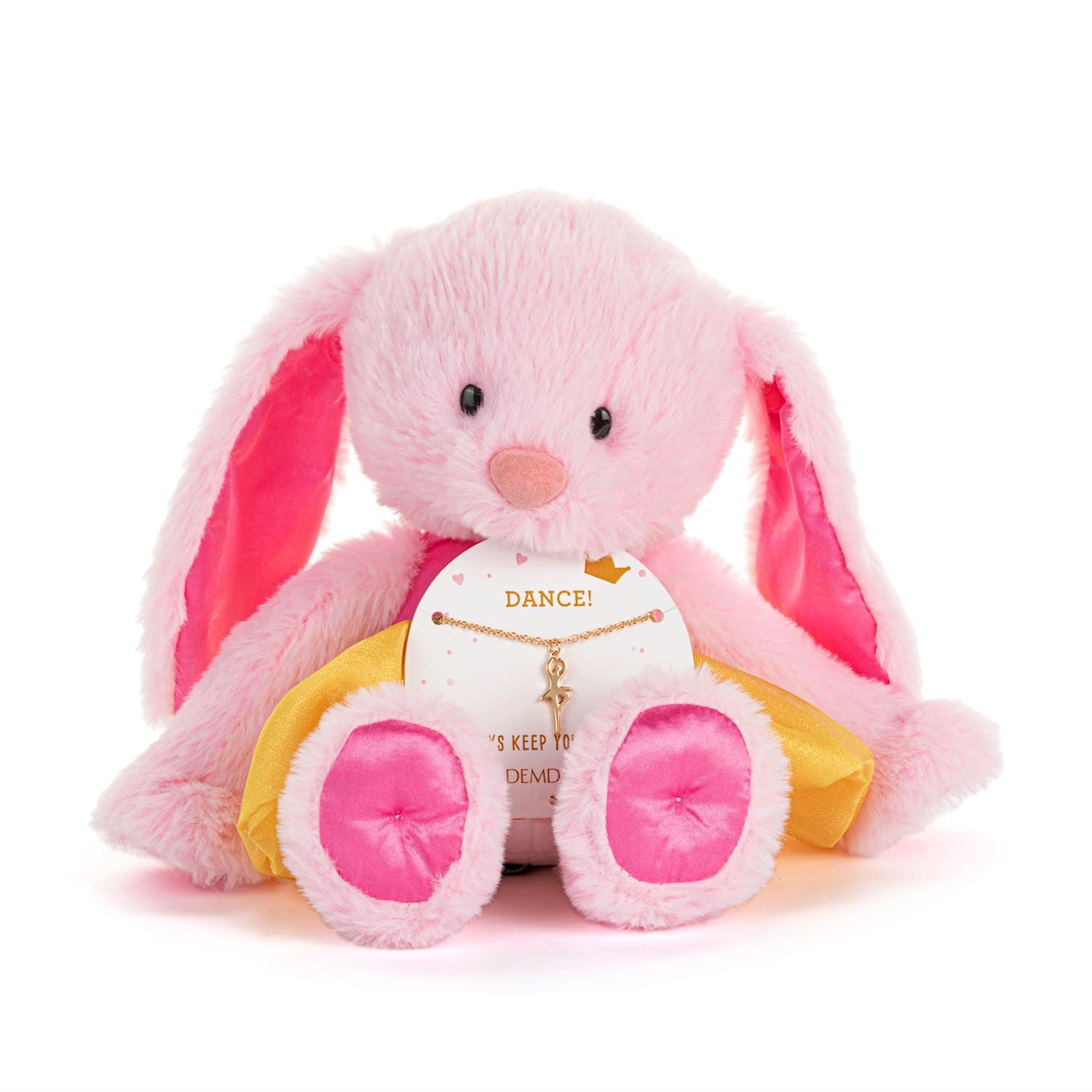 Demdaco Pink Bunny + Dance Necklace - 9in-DEMDACO-Little Giant Kidz