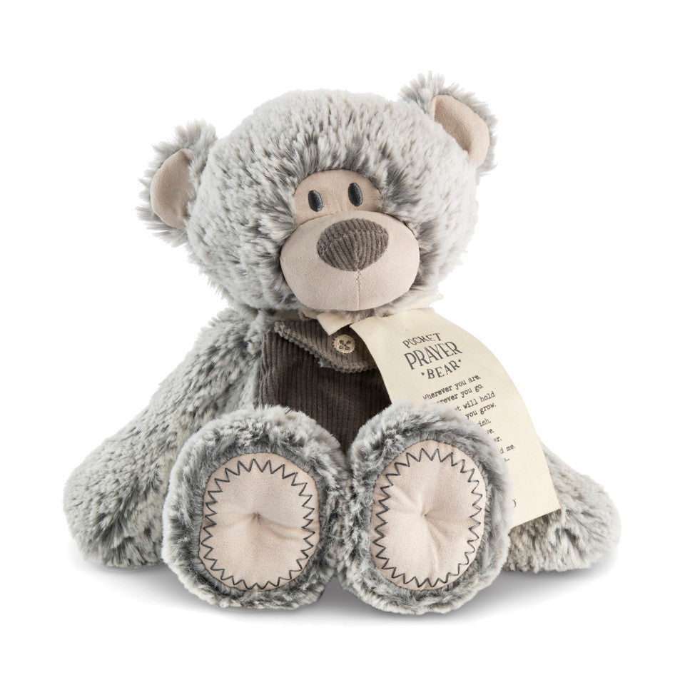 Demdaco Pocket Prayer Bear 11" - Gray-DEMDACO-Little Giant Kidz