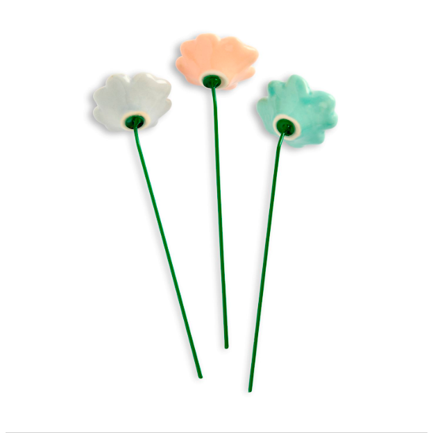 Demdaco Set of 3 Ceramic Giftable Flowers -Comfort-DEMDACO-Little Giant Kidz