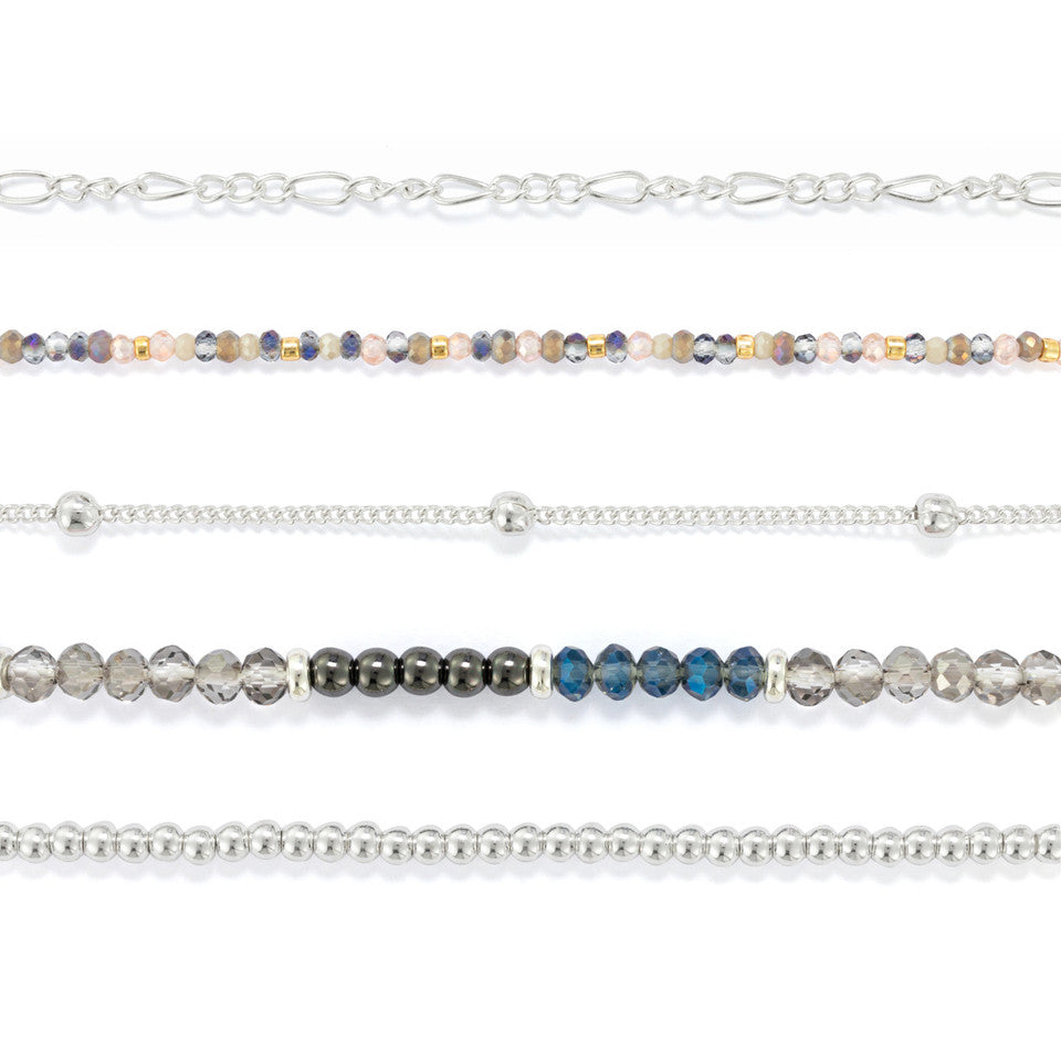 Demdaco Sharing Kindness Bracelet Set of 5 - Gunmetal Silver-DEMDACO-Little Giant Kidz