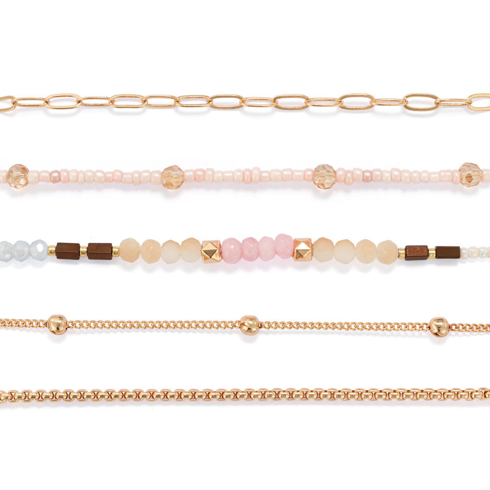 Demdaco Sharing Kindness Bracelet Set of 5 - Multicolor Gold-DEMDACO-Little Giant Kidz