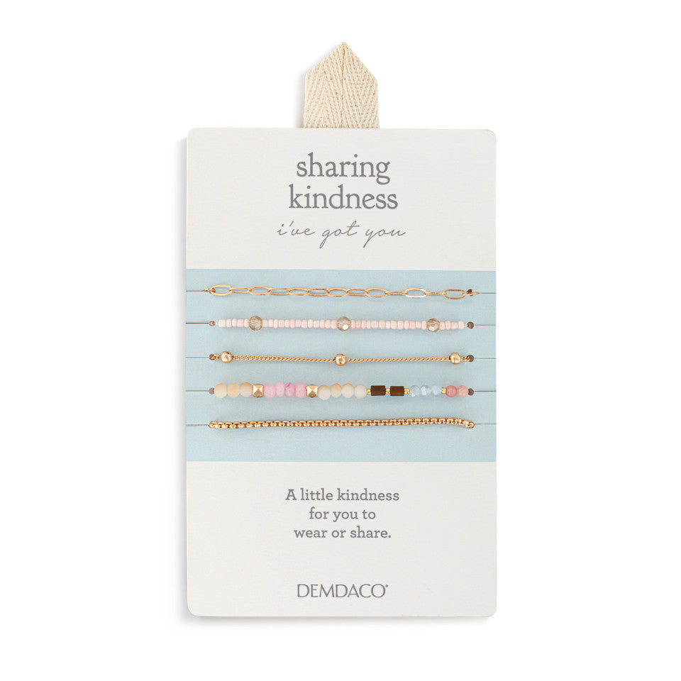 Demdaco Sharing Kindness Bracelet Set of 5 - Multicolor Gold-DEMDACO-Little Giant Kidz