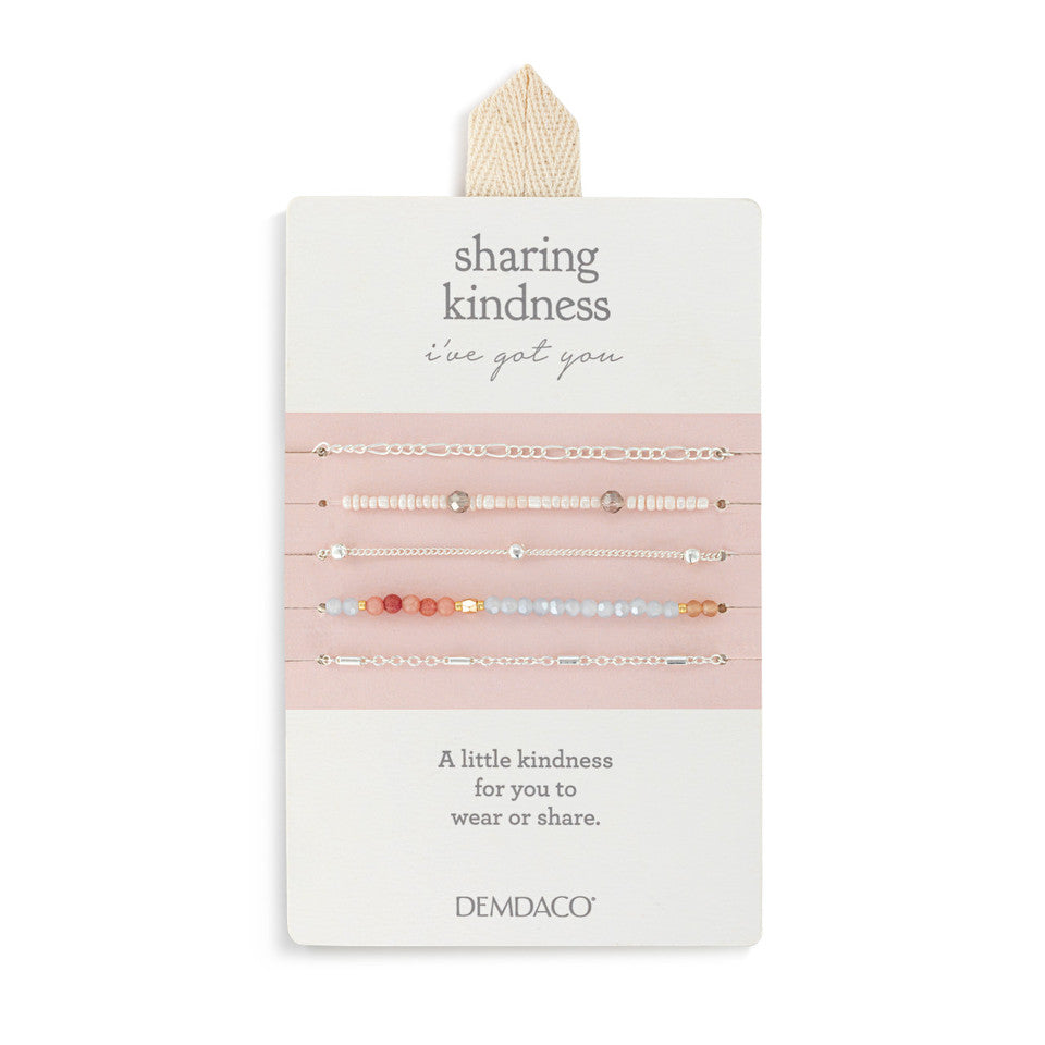 Demdaco Sharing Kindness Bracelet Set of 5 - Multicolor Silver-DEMDACO-Little Giant Kidz