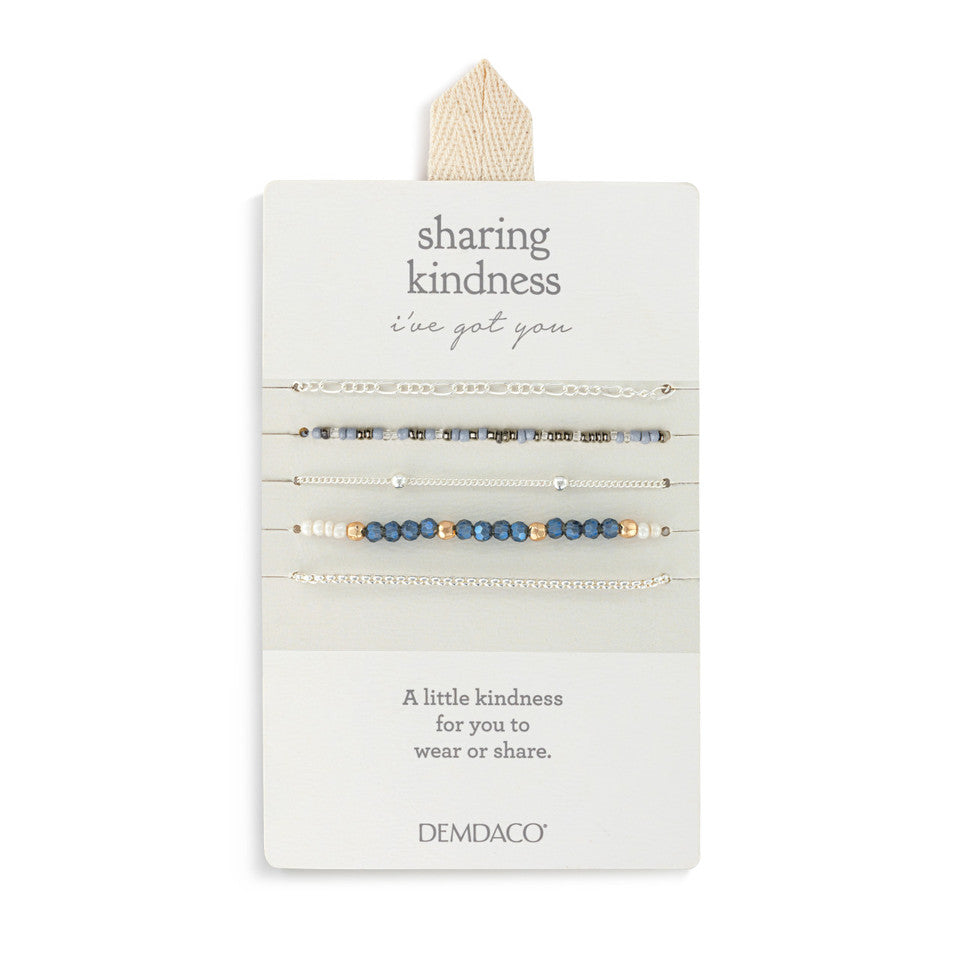 Demdaco Sharing Kindness Bracelet Set of 5 - Smoke Silver-DEMDACO-Little Giant Kidz