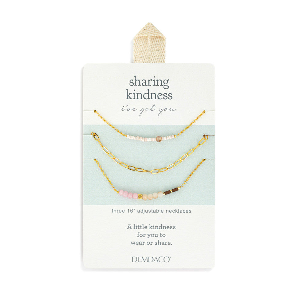 Demdaco Sharing Kindness Necklace Set of 3 - Multicolor Gold-DEMDACO-Little Giant Kidz