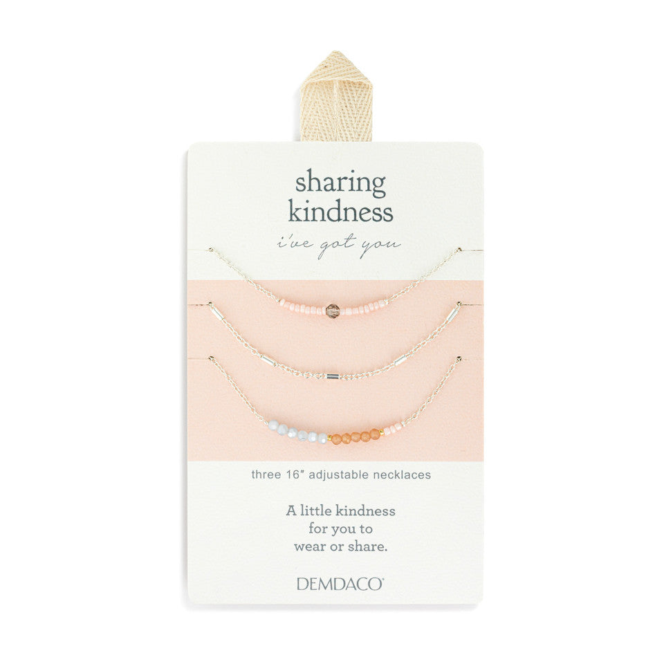 Demdaco Sharing Kindness Necklace Set of 3 - Multicolor Silver-DEMDACO-Little Giant Kidz