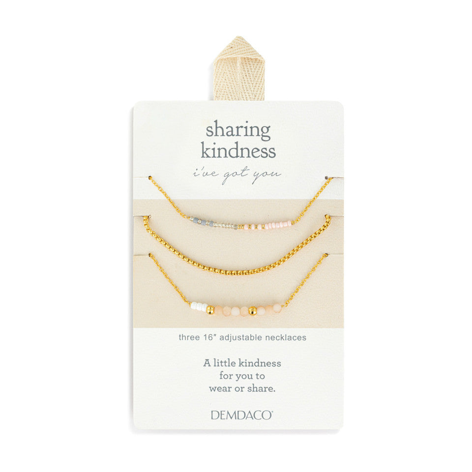 Demdaco Sharing Kindness Necklace Set of 3 - Rose Cloud Gold-DEMDACO-Little Giant Kidz