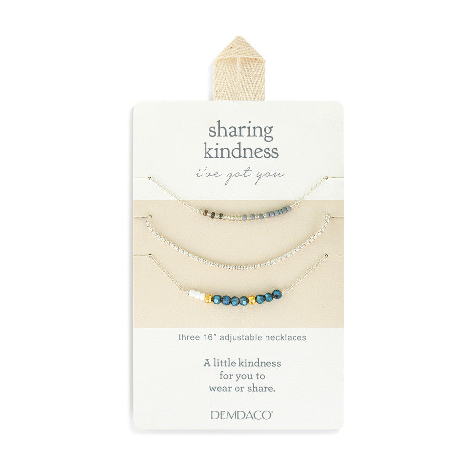 Demdaco Sharing Kindness Necklace Set of 3 - Smoke Silver-DEMDACO-Little Giant Kidz