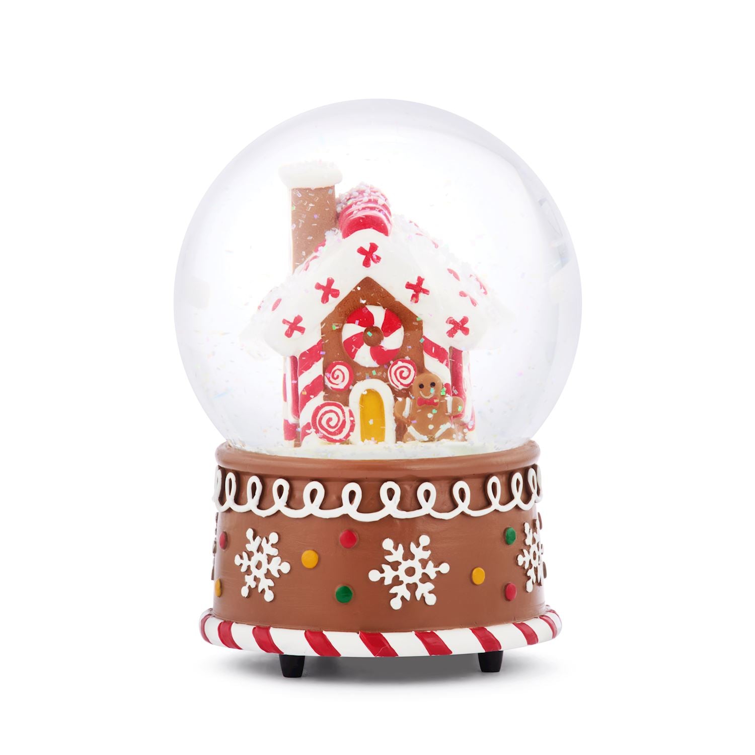 Demdaco Snowflake Gingerbread Musical Snow Globe-DEMDACO-Little Giant Kidz