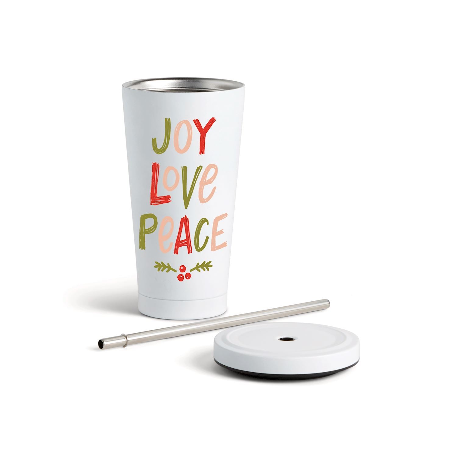 Demdaco Water Bottle with a Straw- Joy Peace 16oz-DEMDACO-Little Giant Kidz