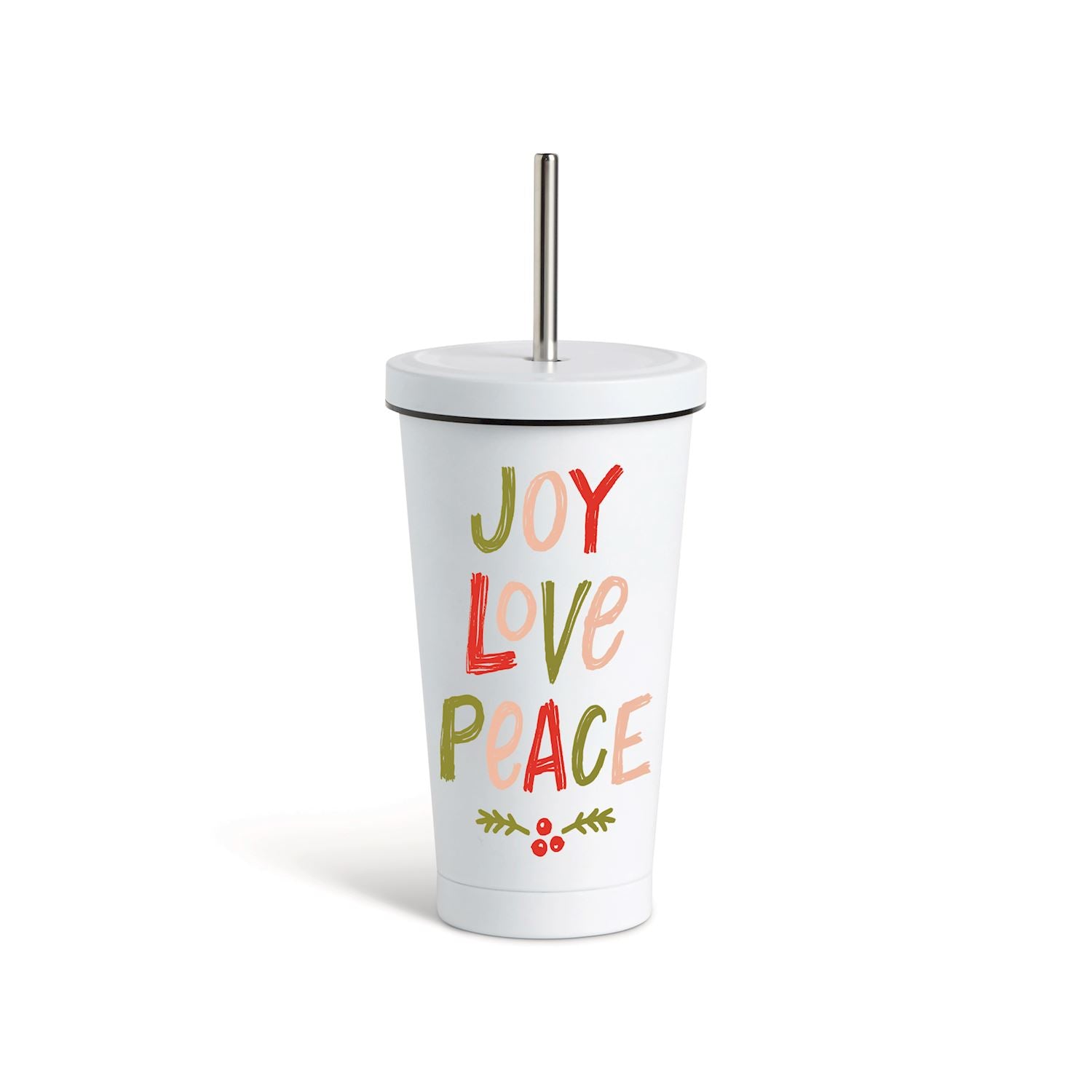 Demdaco Water Bottle with a Straw- Joy Peace 16oz-DEMDACO-Little Giant Kidz